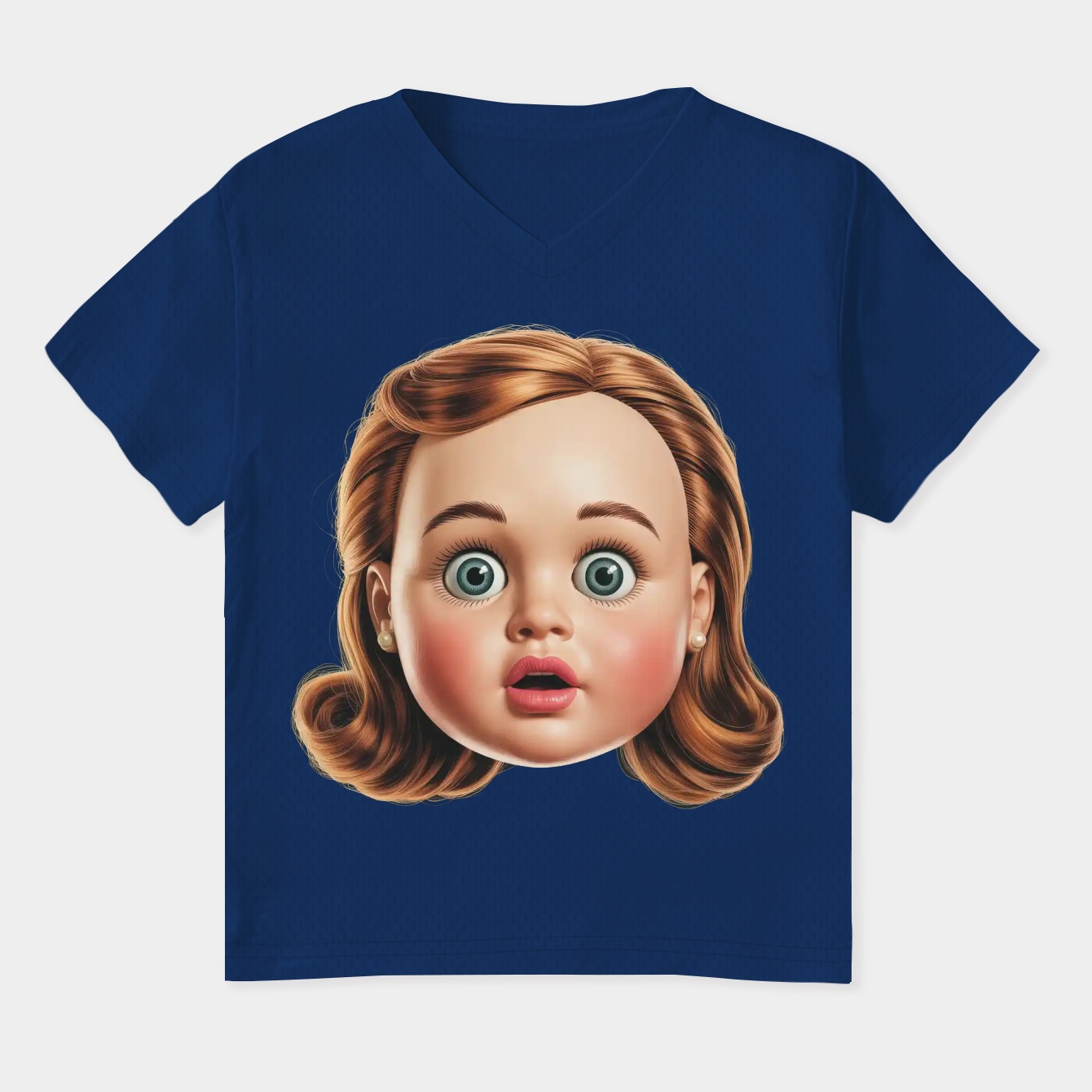 Funny Disgusting Doll face Meme Women's Plus Size V-Neck T-Shirt