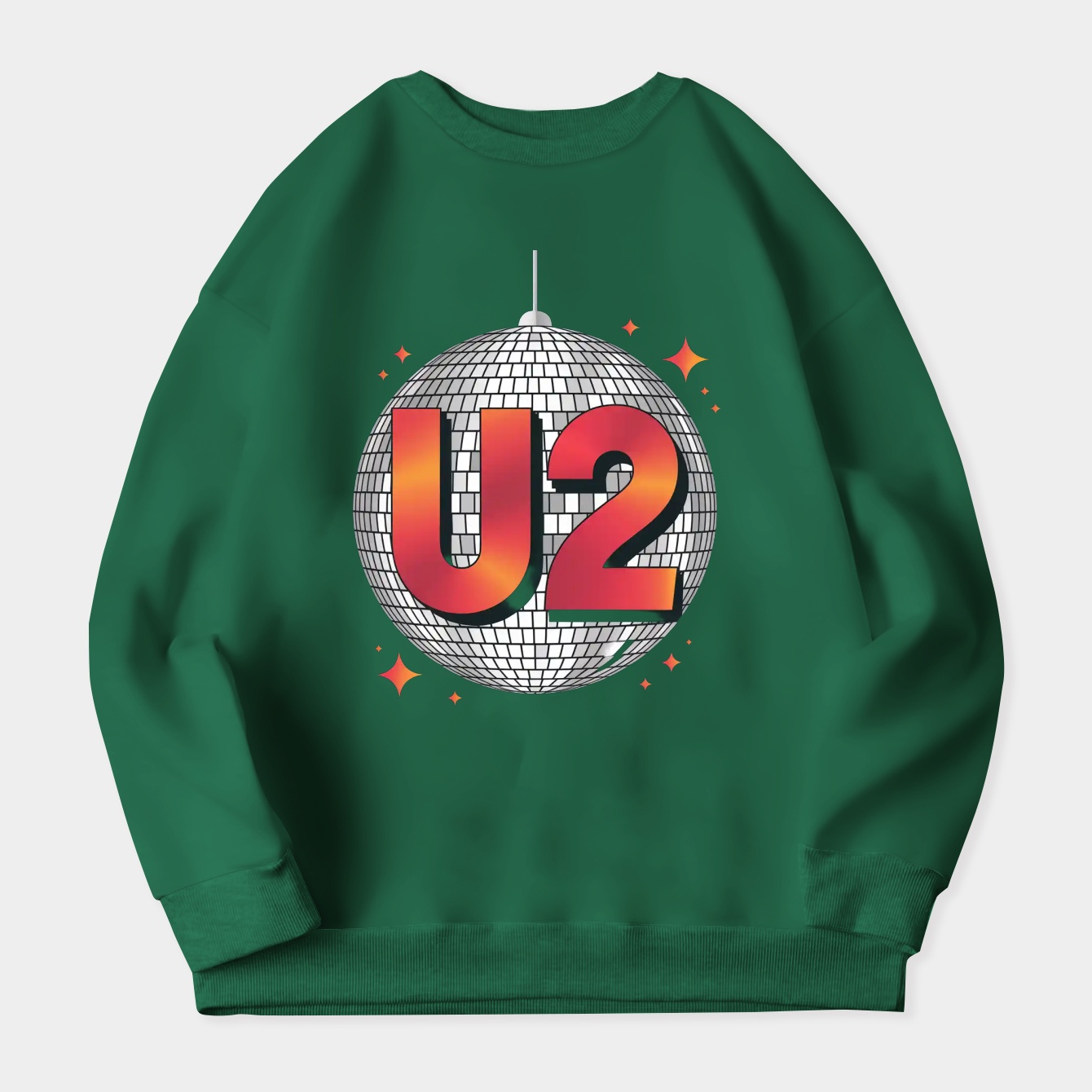 U2 Disco Ball Red Women's Plus Size Sweatshirt