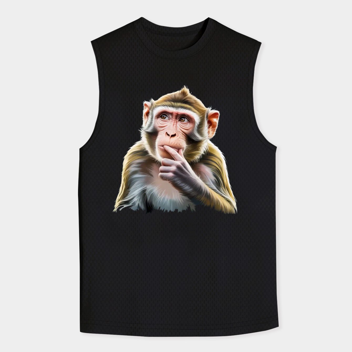 Thinking Monkey Confused Expression Meme Style Portrait Men's Tank Top