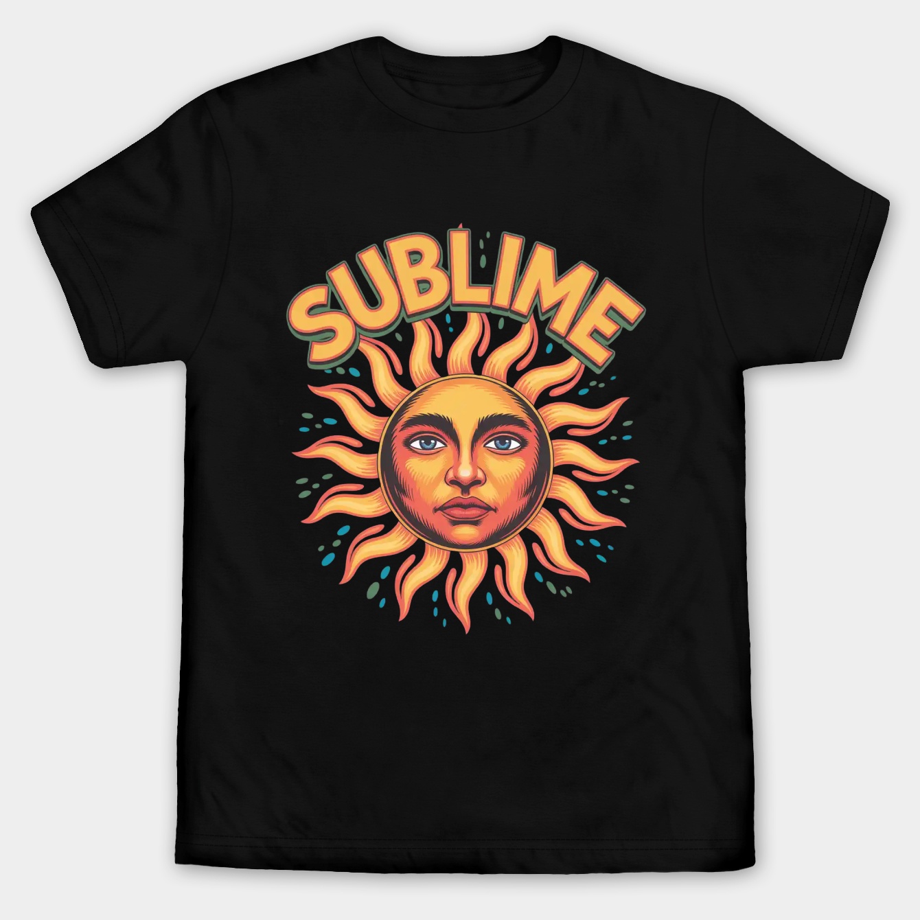 sublime psychedelic sun face Men's Big & Tall T-shirt