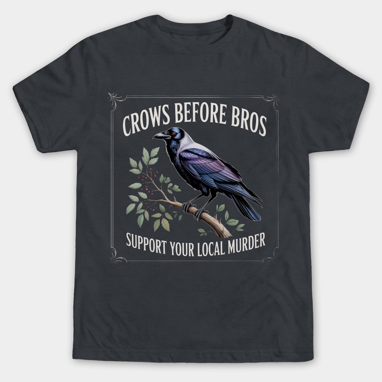Crows Before Bros Murder Mentality Men's Big & Tall T-shirt
