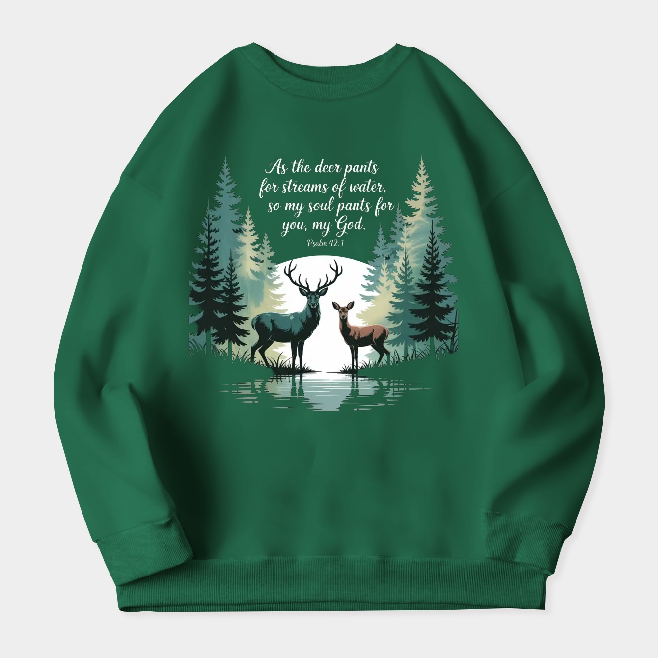 Psalm 42:1 Forest Deer Scripture Women's Plus Size Sweatshirt