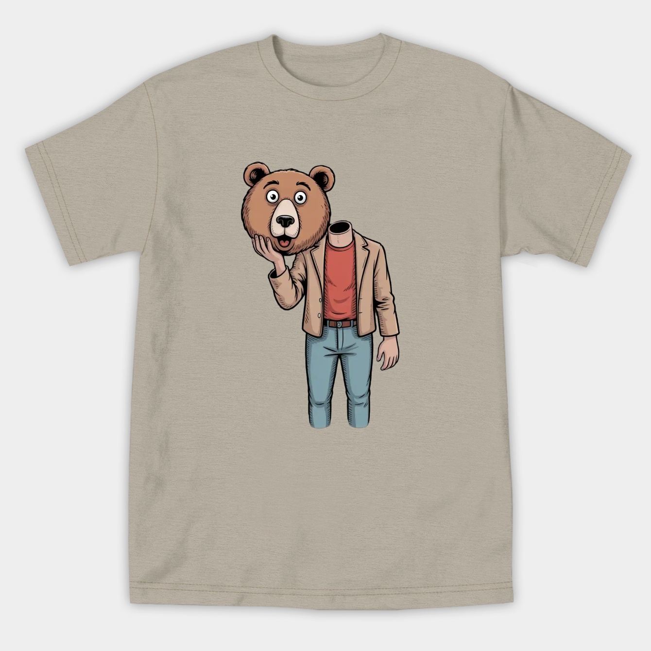dropout bear face character Women's Athletic Performance T-Shirt