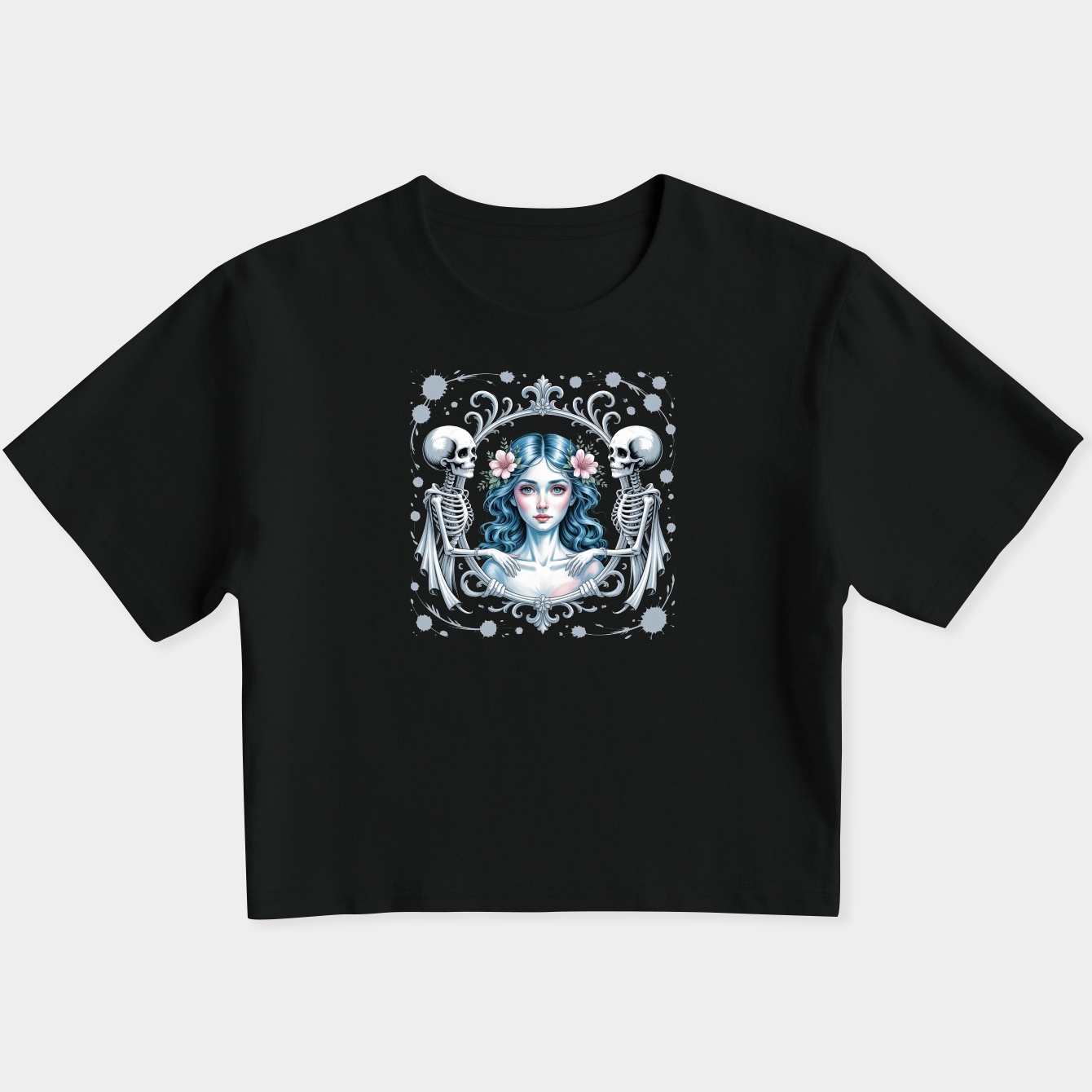 Corpse Bride Trio Bleach Splatter Women's Slim Fit Baby Tee