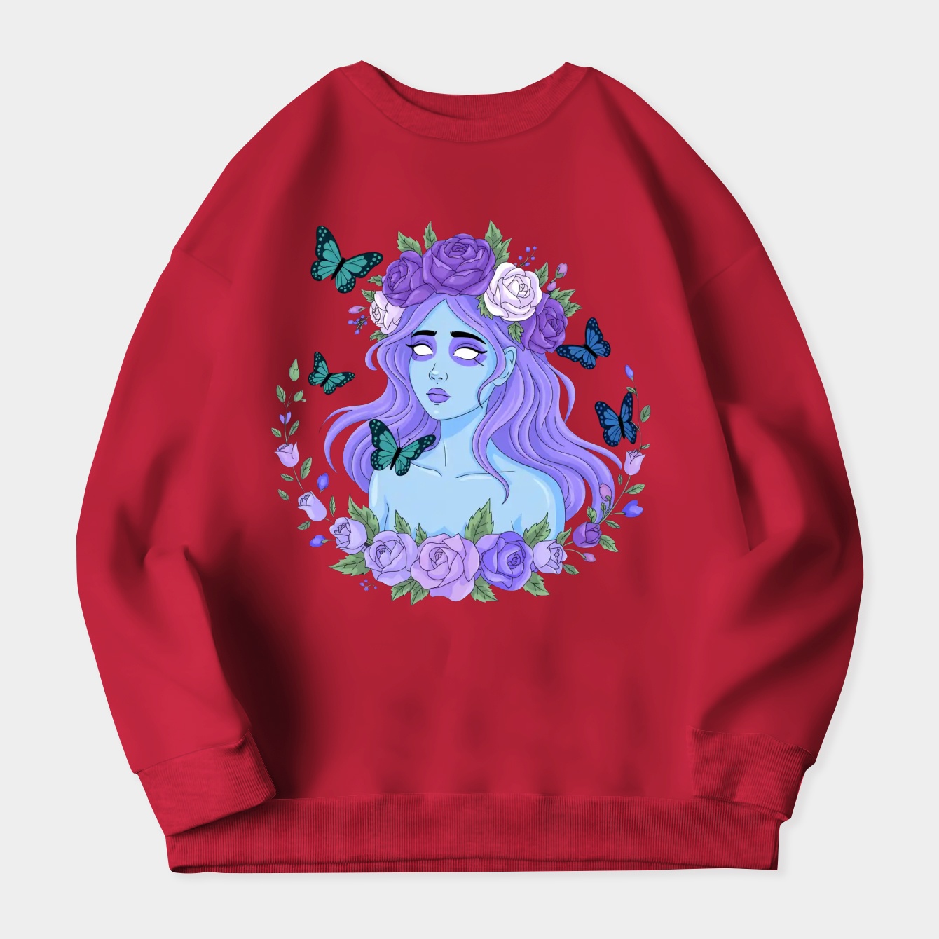 Corpse Bride with Butterflies Women's Plus Size Sweatshirt