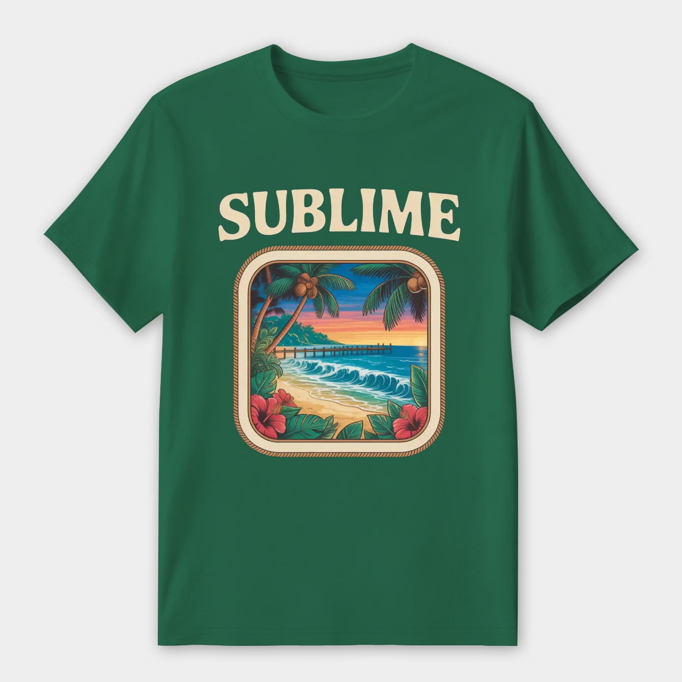 Cream Frame Long Beach Women's Premium Soft T-Shirt