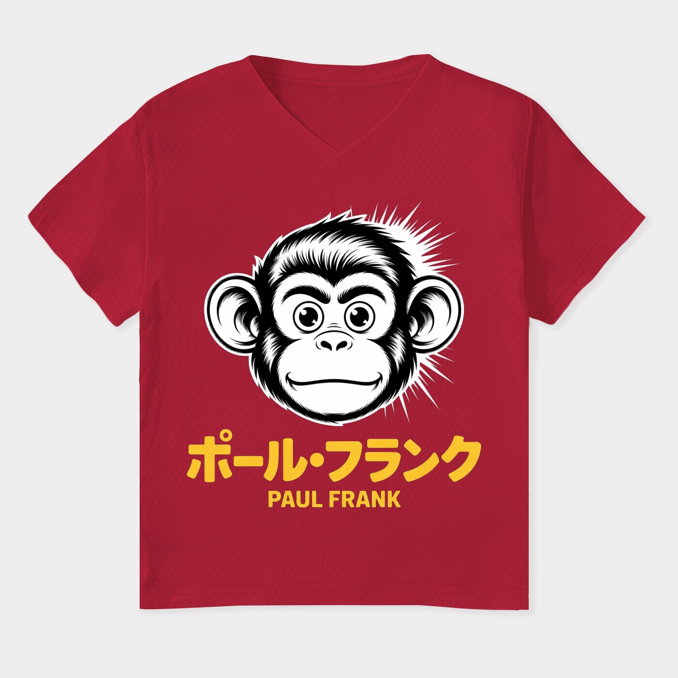 Paul Frank Kanji Girls Women's Plus Size V-Neck T-Shirt
