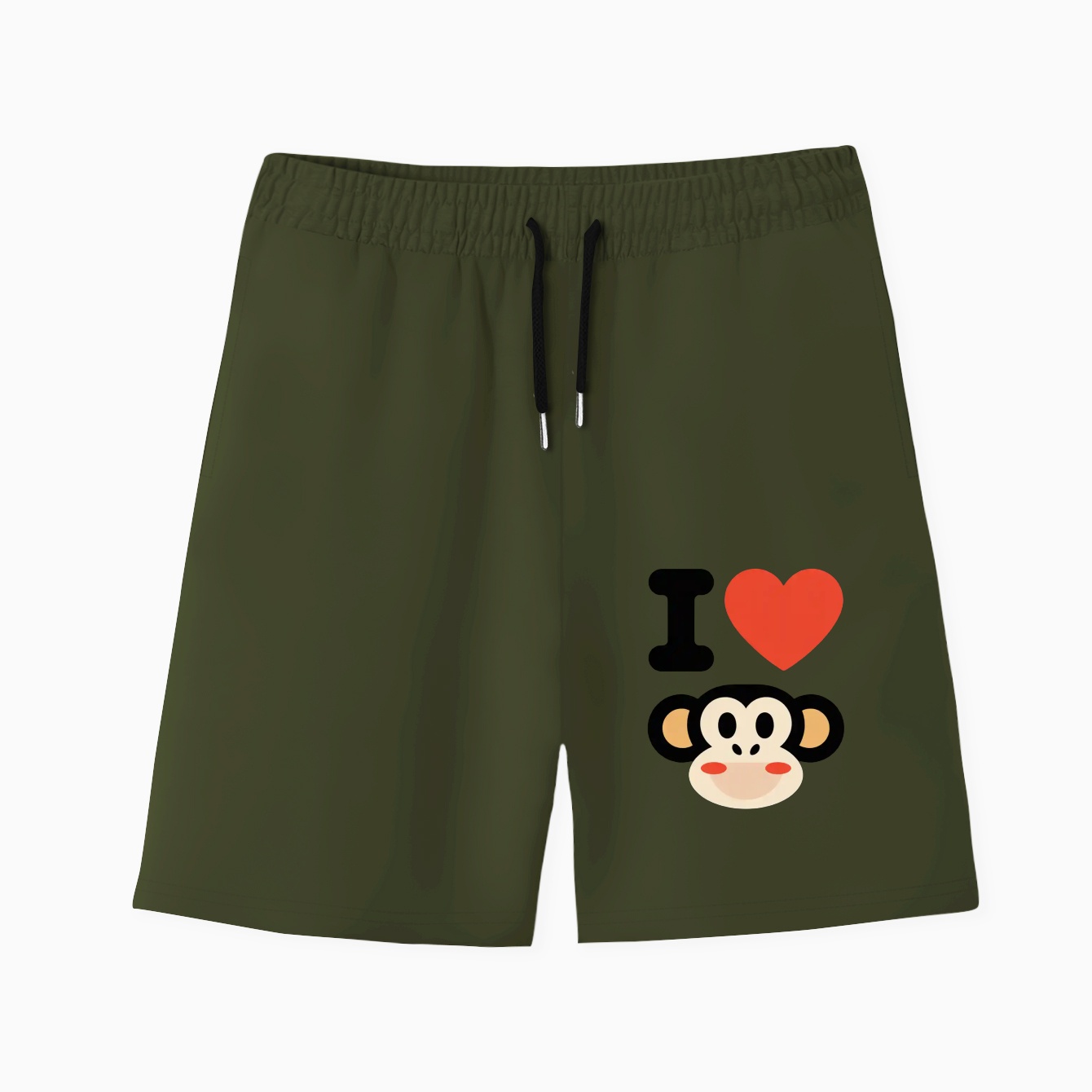 I Heart Monkey Men's Quick-Dry Athletic Shorts