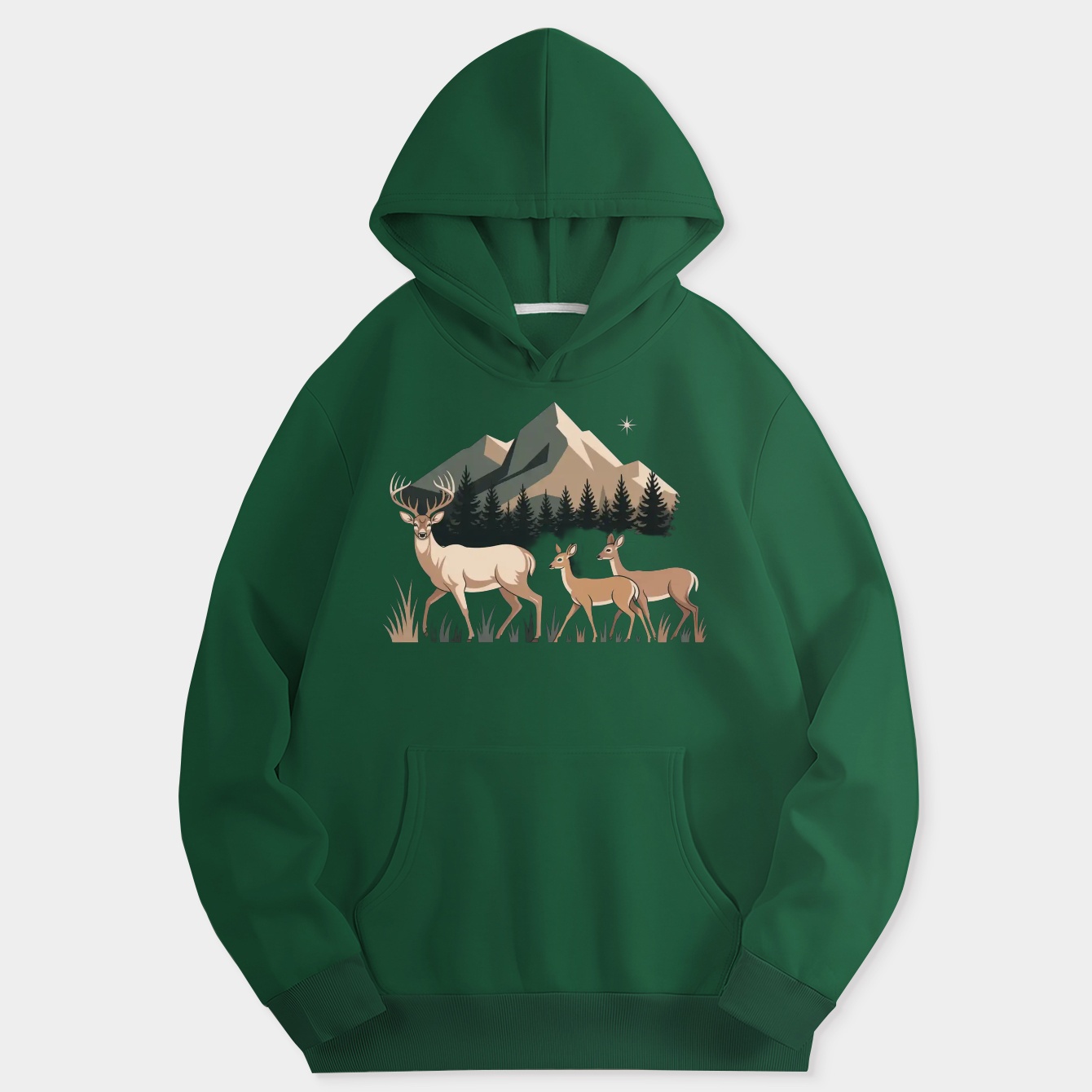 Deer Family Mountain Scene