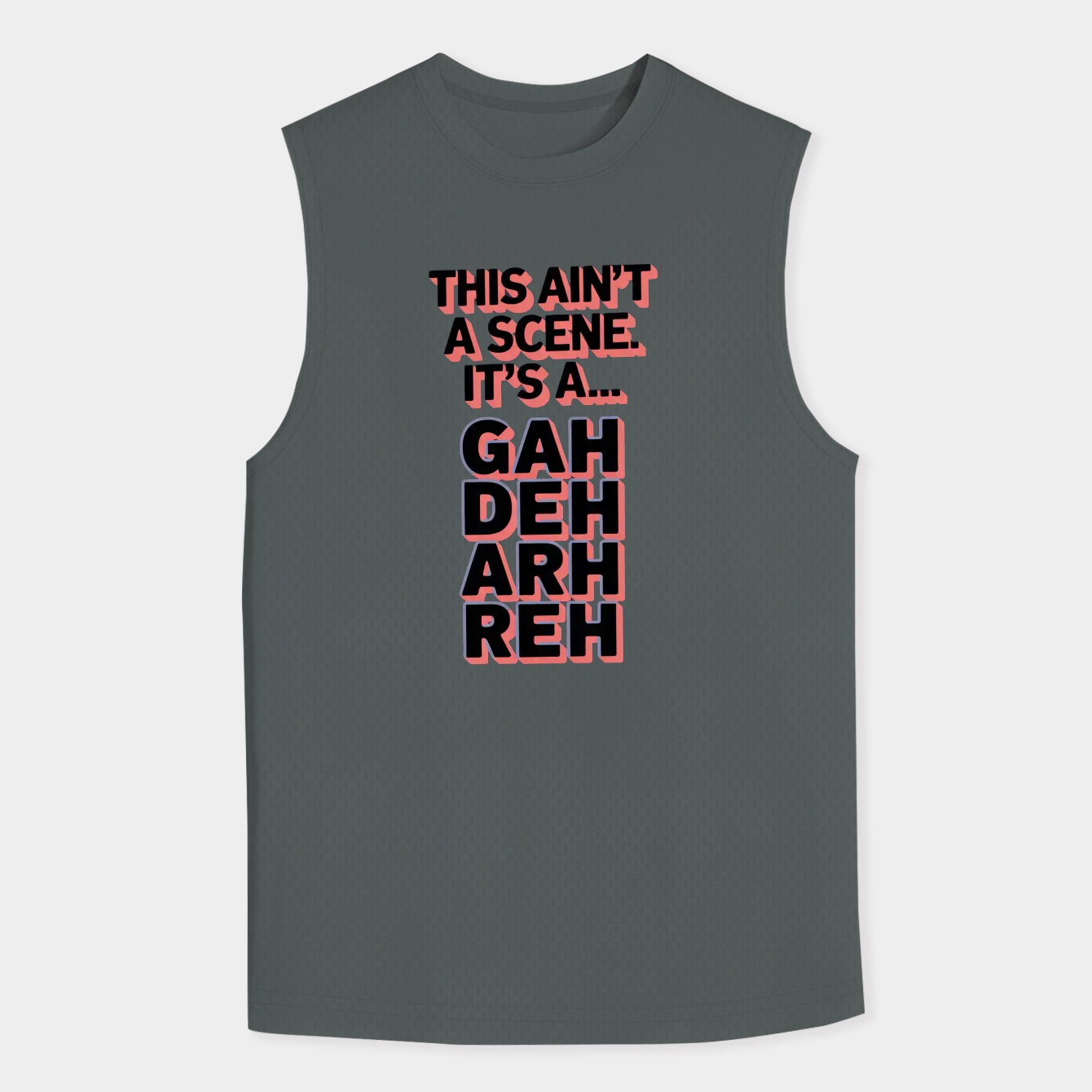 Bold text with distorted letters