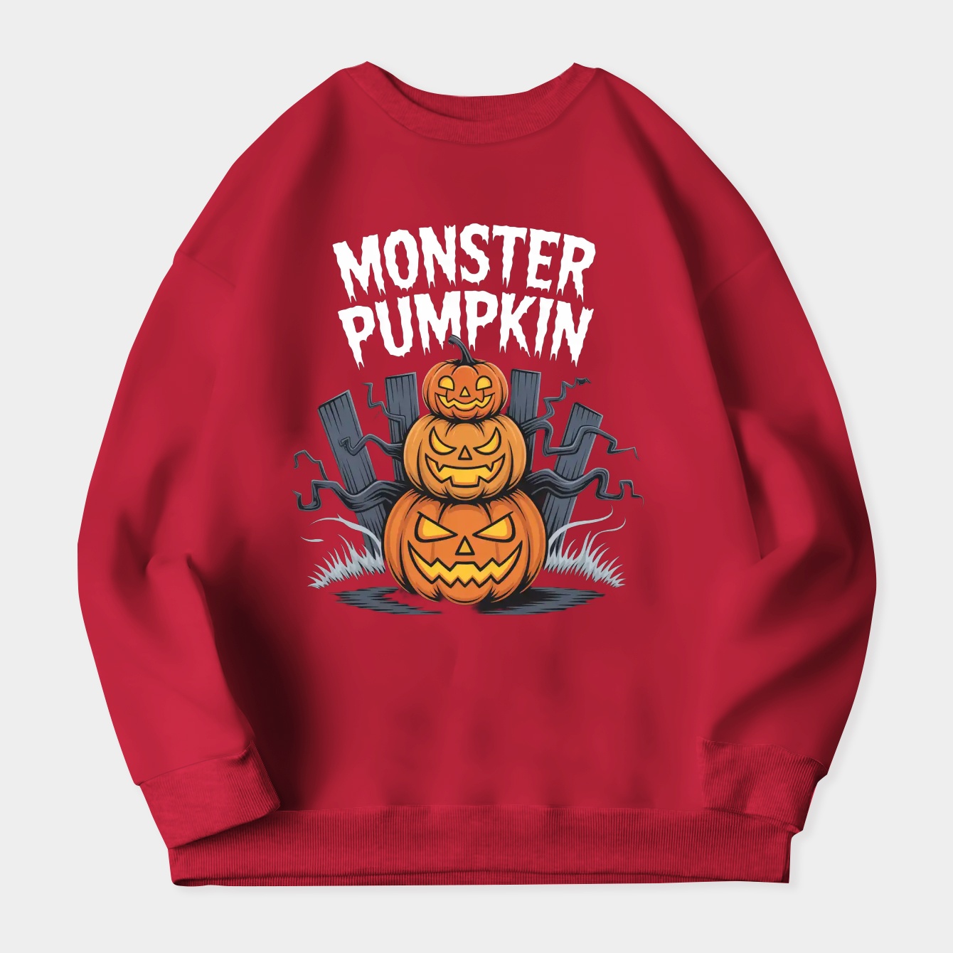 Monster Pumpkin Women's Crewneck Sweatshirt