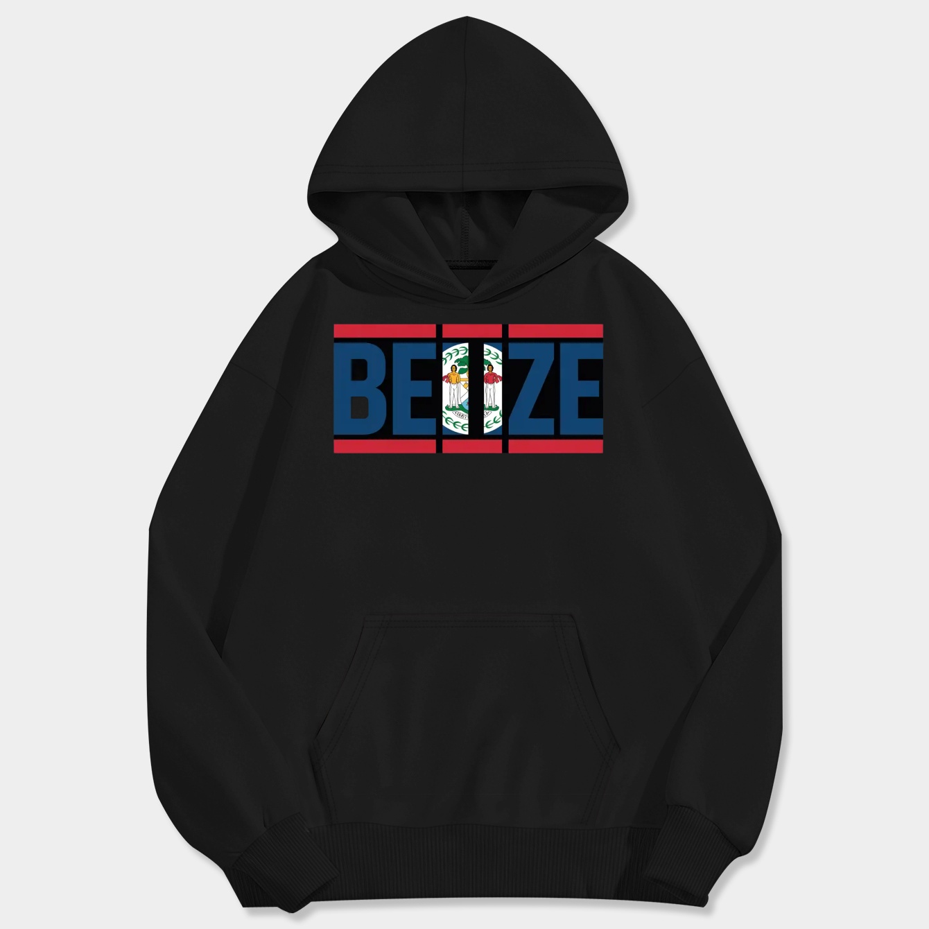 Belize flag stencil Men's Big & Tall Hoodie