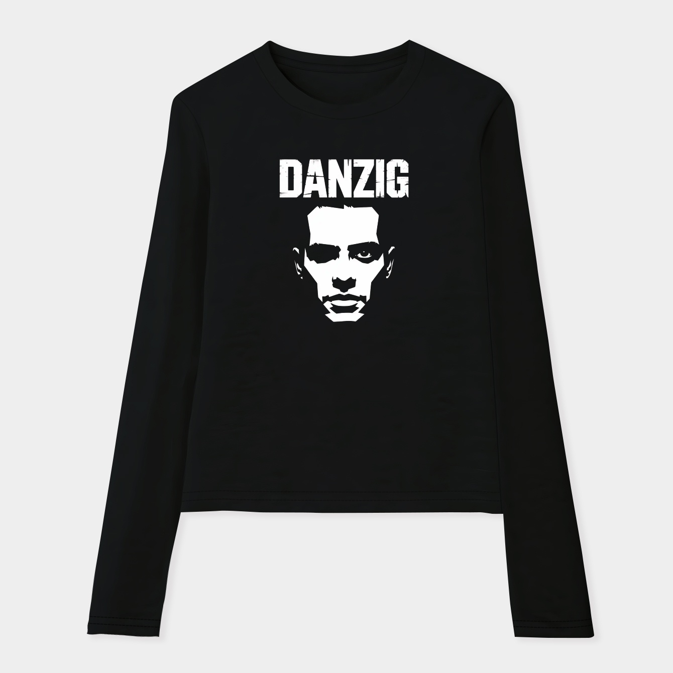 Danzig Monochrome Face Design Women's Soft Long Sleeve T-Shirt
