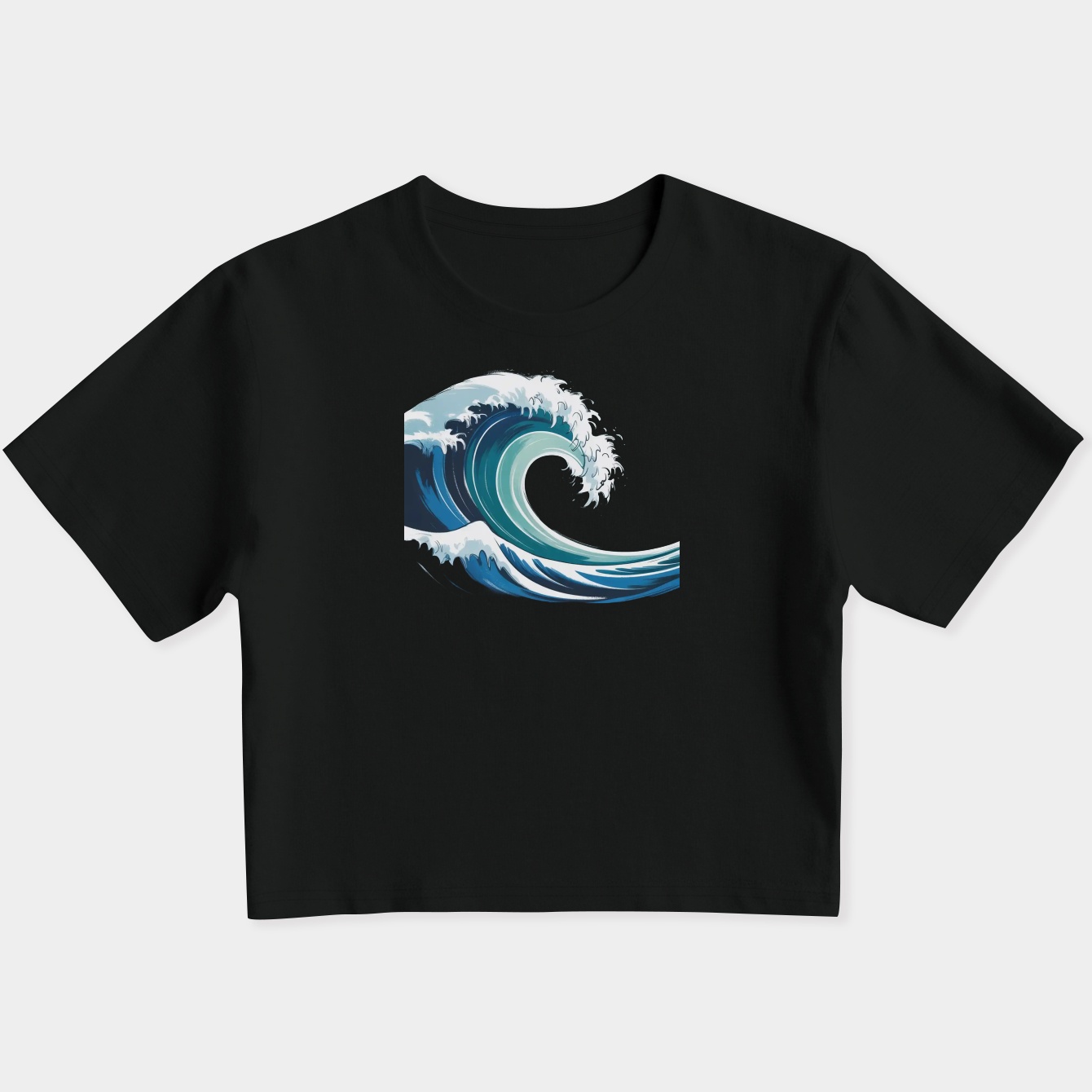 wave paint Women's Slim Fit Baby Tee