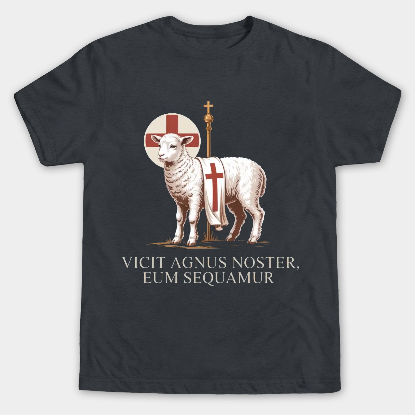 Vicit agnus noster, eum sequamur Men's Big & Tall T-shirt