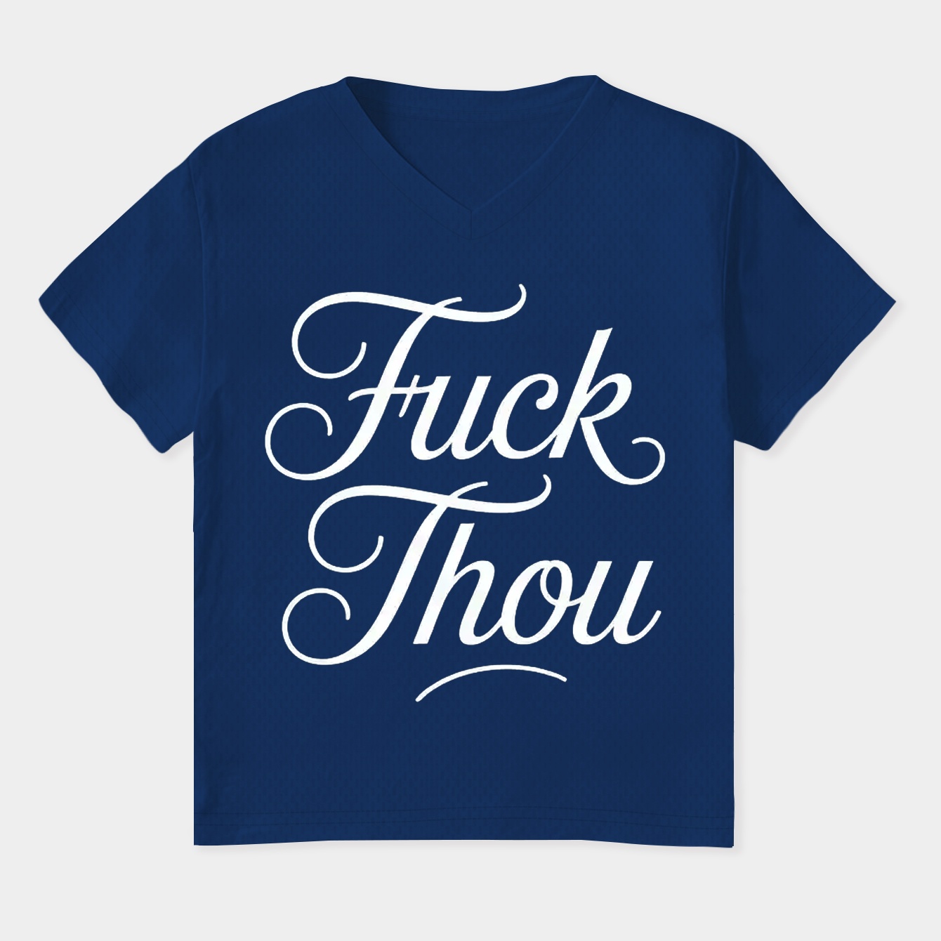 Fuck Thou Classic Script Women's Plus Size V-Neck T-Shirt