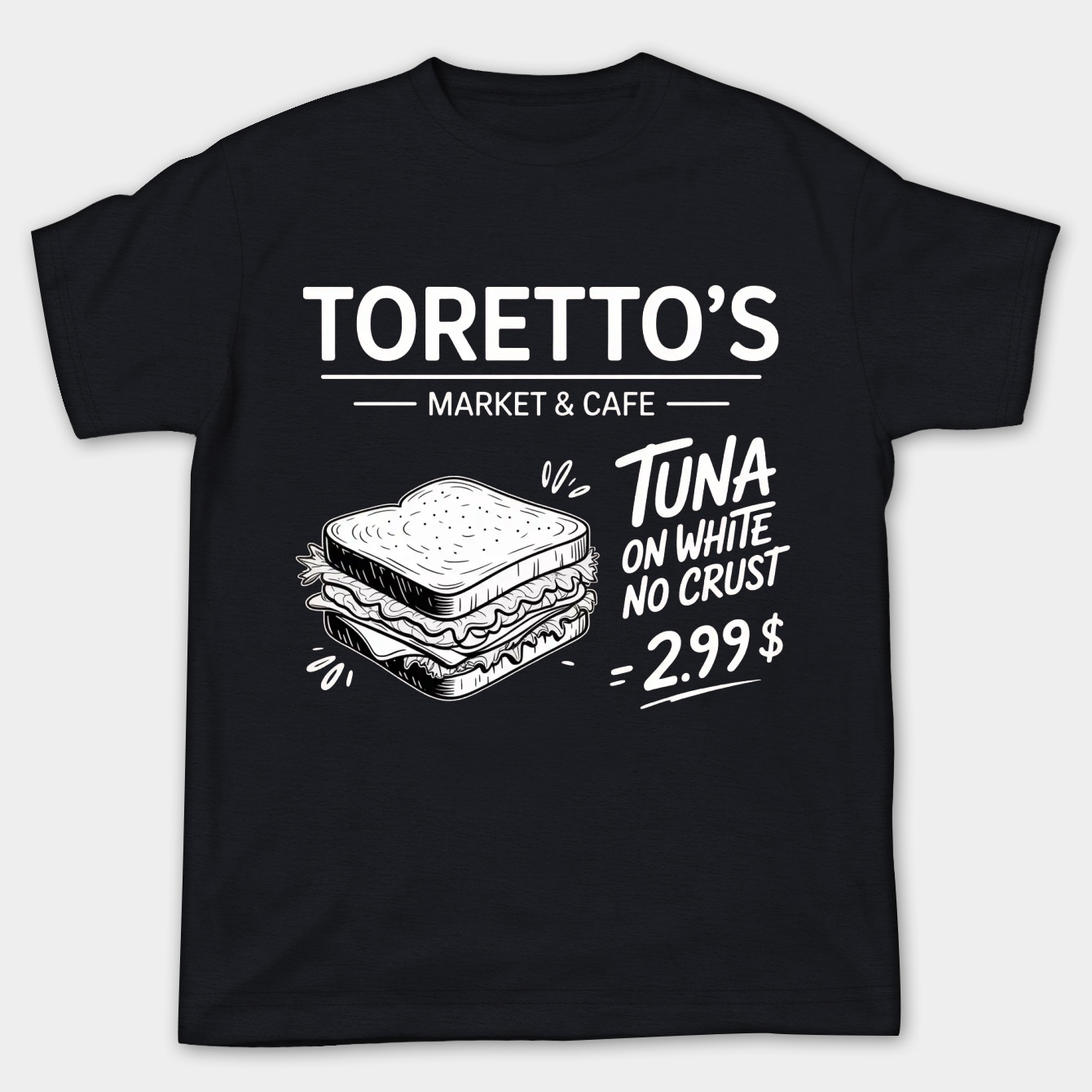 Tuna sandwich with price and no crust