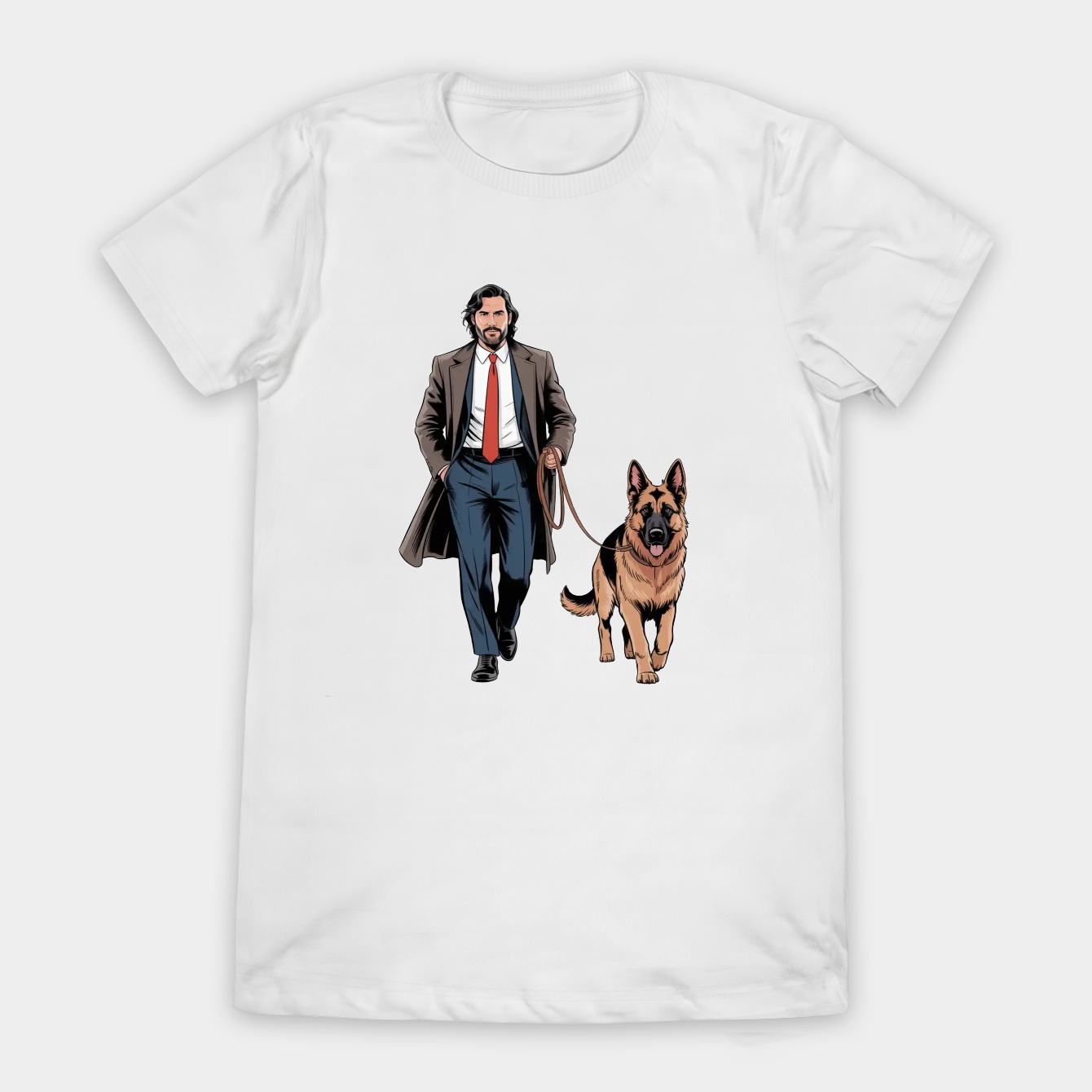 John Wick Walking with a German Shepherd Women's T-Shirt