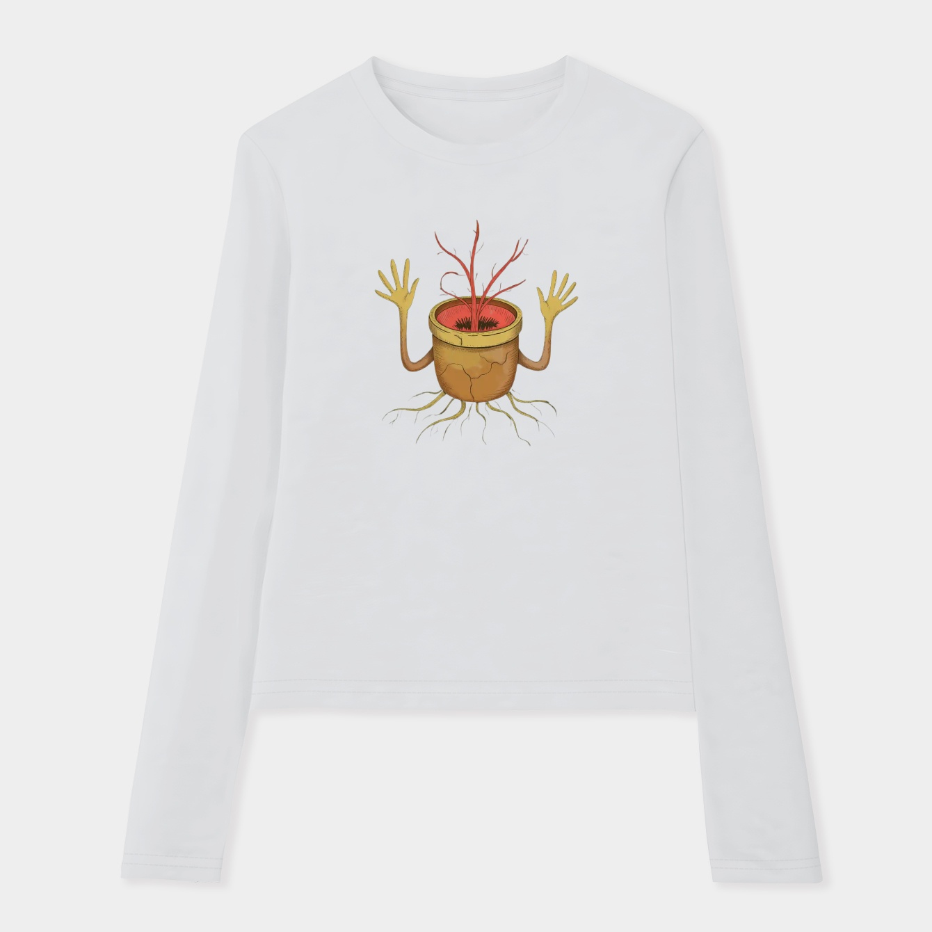 Pot Boy Creature Design Women's Soft Long Sleeve T-Shirt