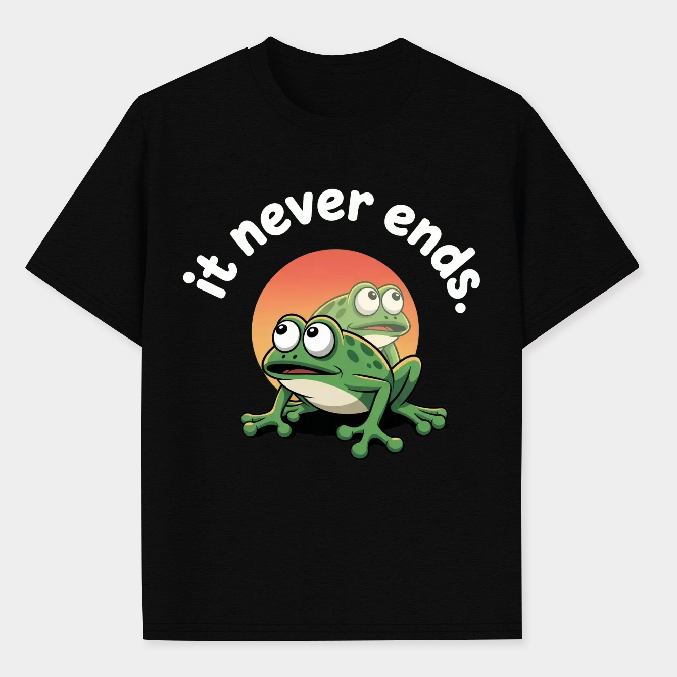 It Never Ends Trauma Frog Meme Men's Performance Athletic T-Shirt