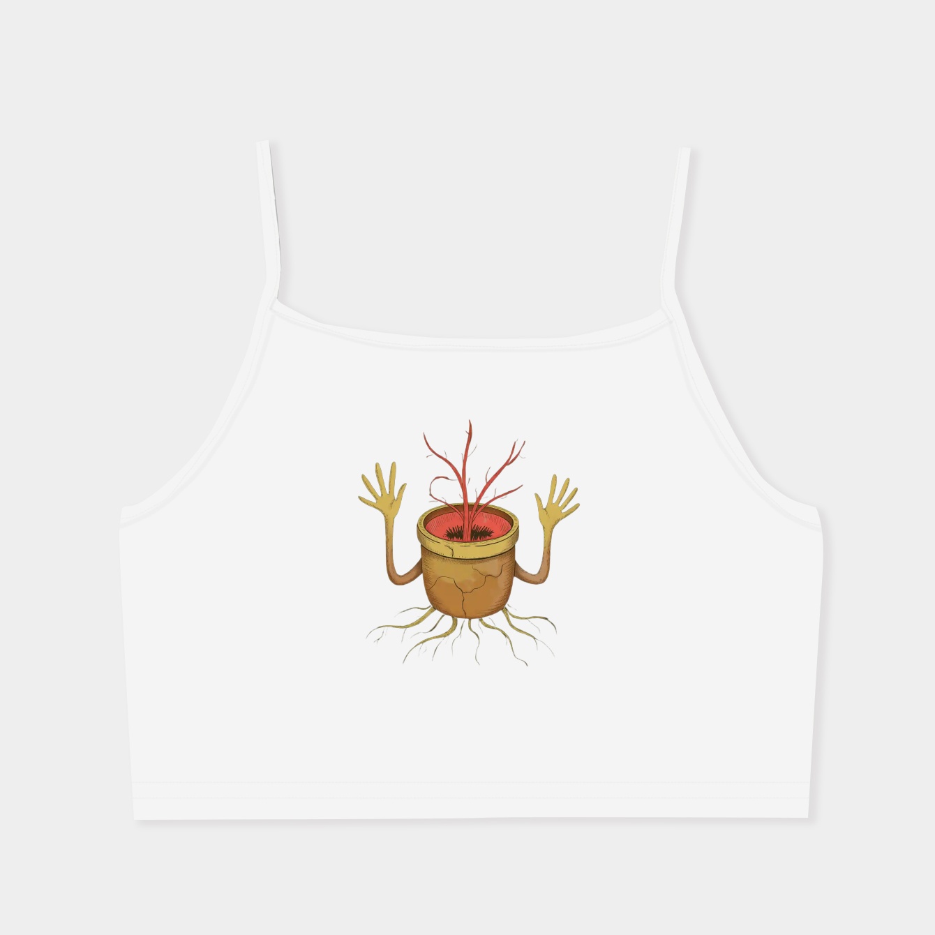 Pot Boy Creature Design Women's  Spaghetti Strap Tank Top