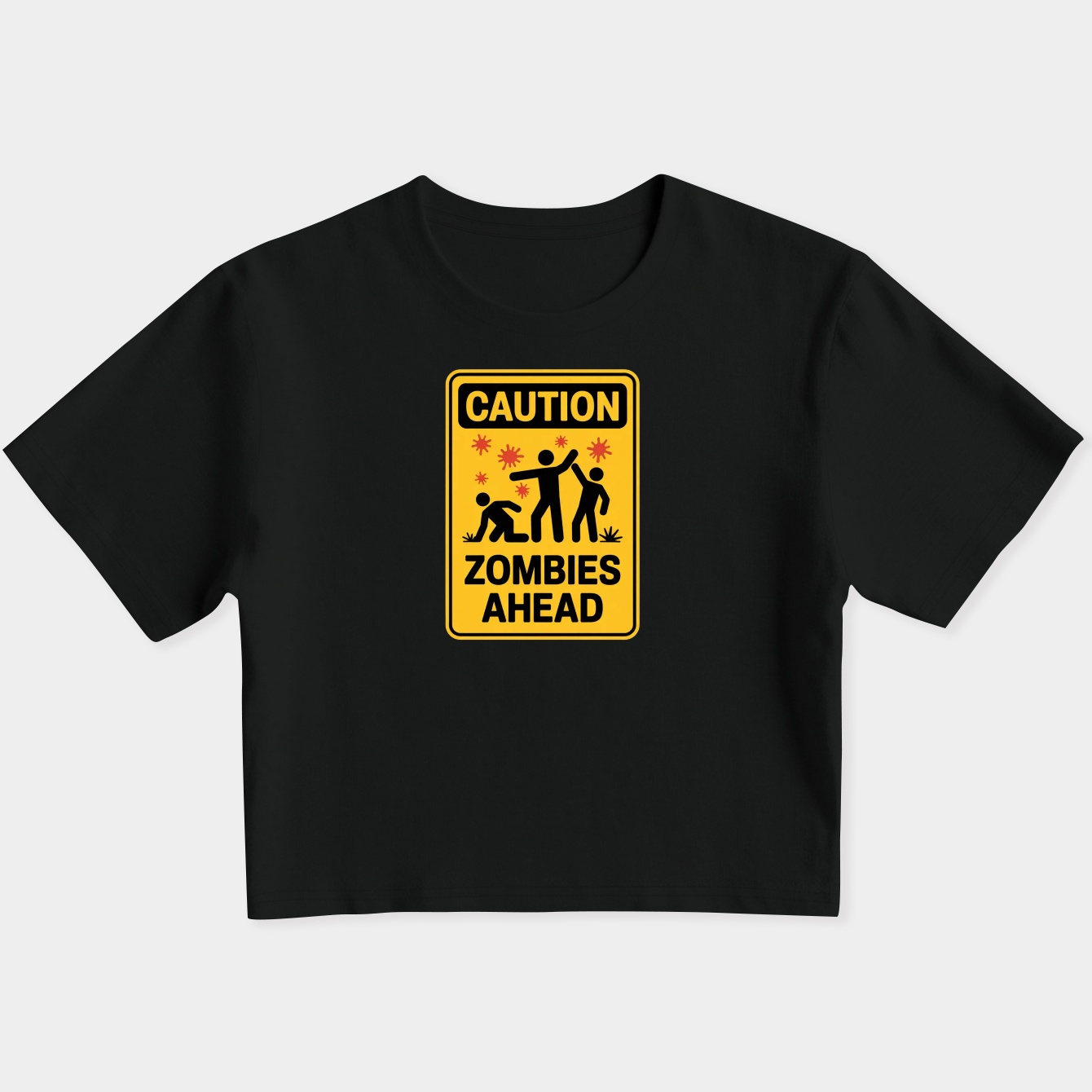 Caution! Zombies Ahead Women's Slim Fit Baby Tee