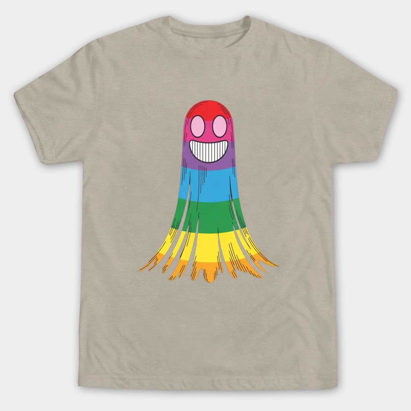 Ghost rainbow Men's Big & Tall T-shirt