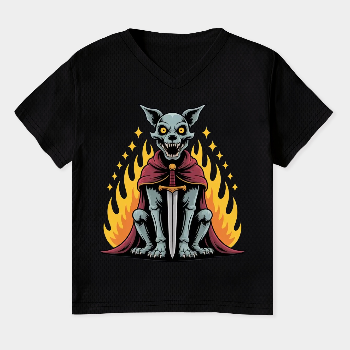 Vintage Elden Ring Catacombs Fire Dog Women's Plus Size V-Neck T-Shirt