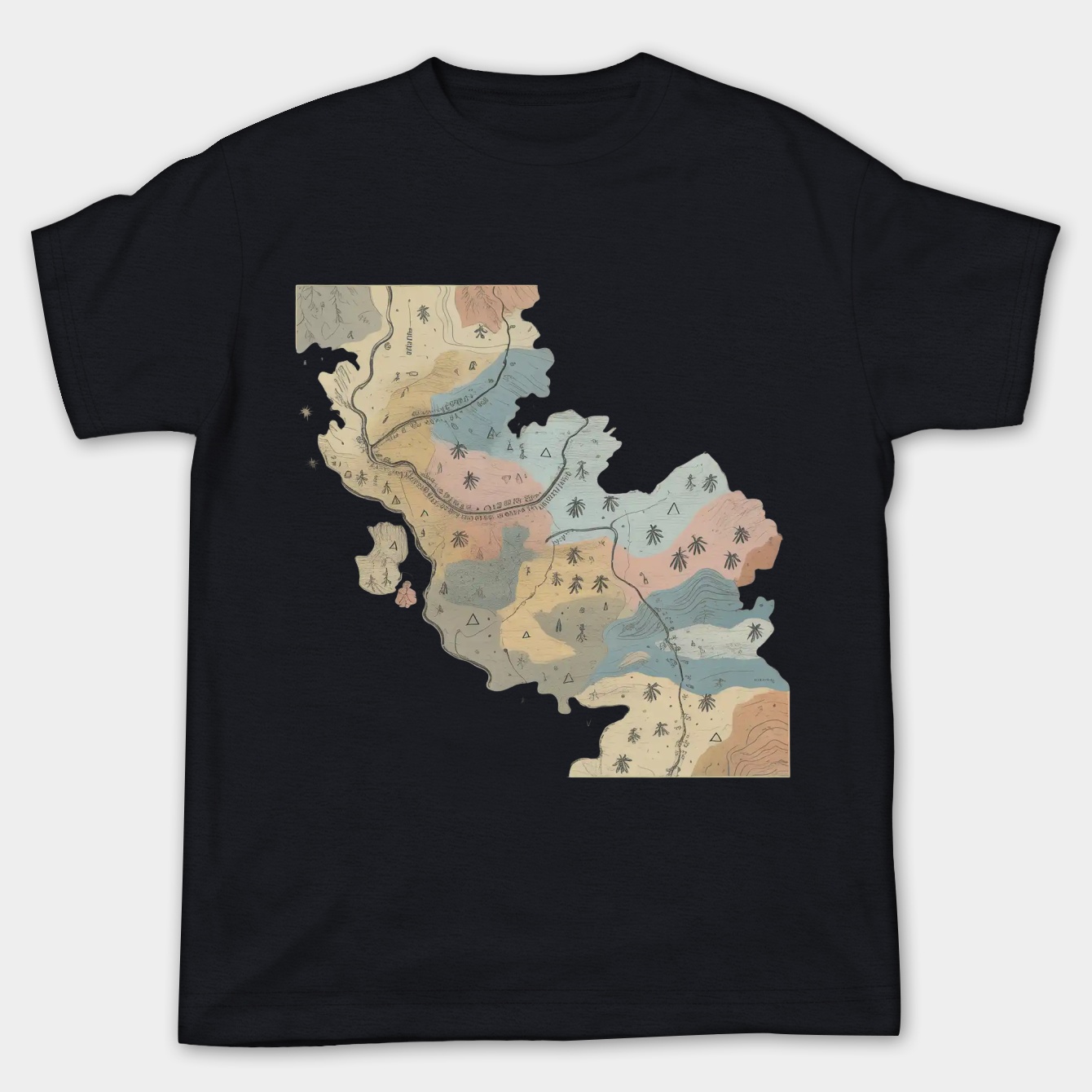 Red Dead Redemption Map Poster Women's Plus Size T-shirt