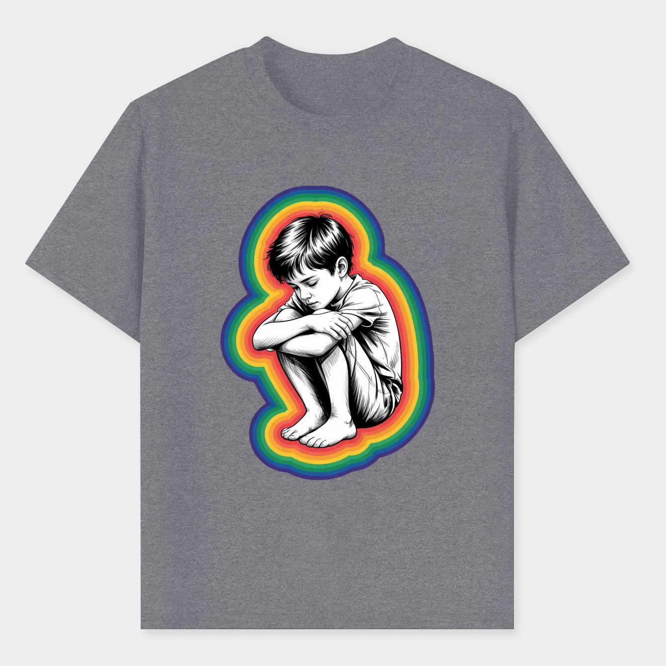 Kid Version Rainbow Outline Men's T-Shirt