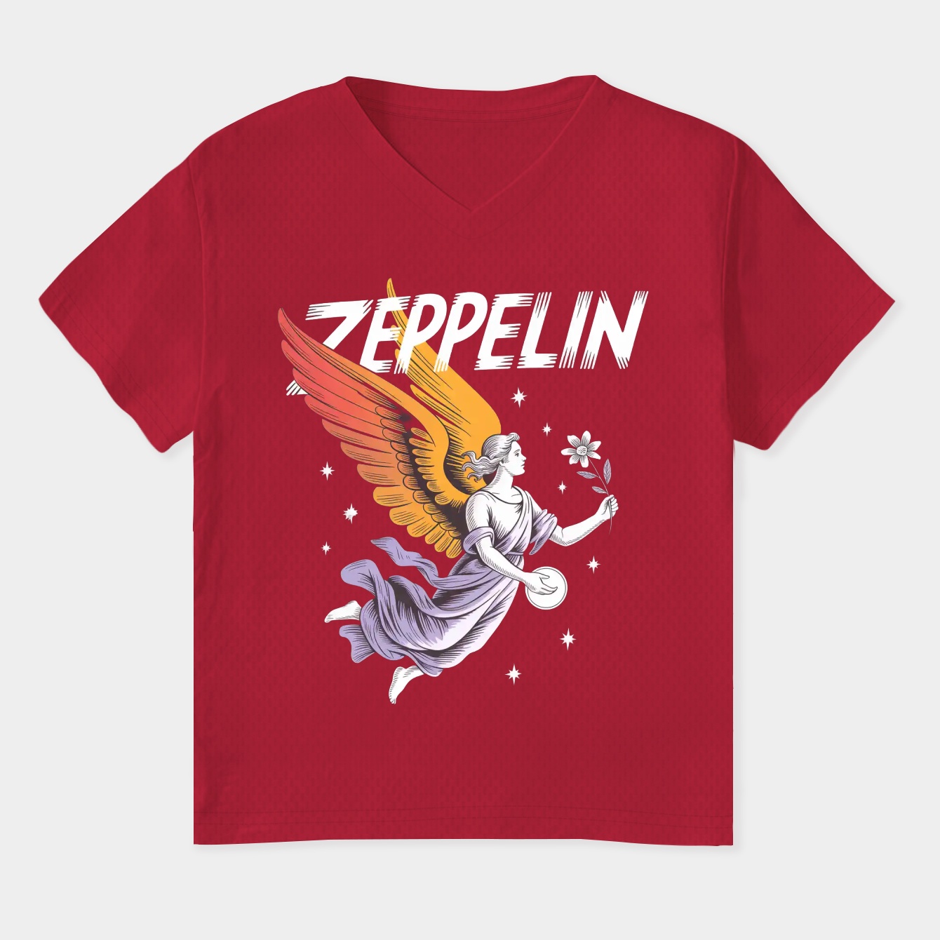 Zeppelin Statut Flower Women's Plus Size V-Neck T-Shirt