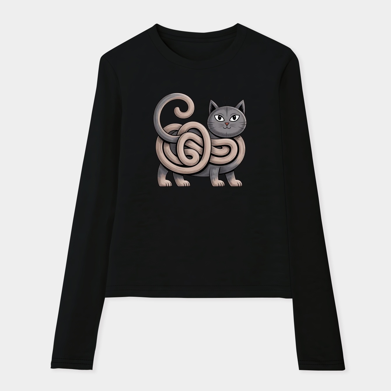 Longtail Cat (Doesn’t Protect From Missteps) Women's Soft Long Sleeve T-Shirt