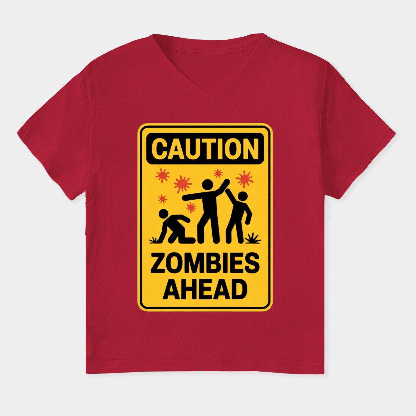 Caution! Zombies Ahead Women's Plus Size V-Neck T-Shirt