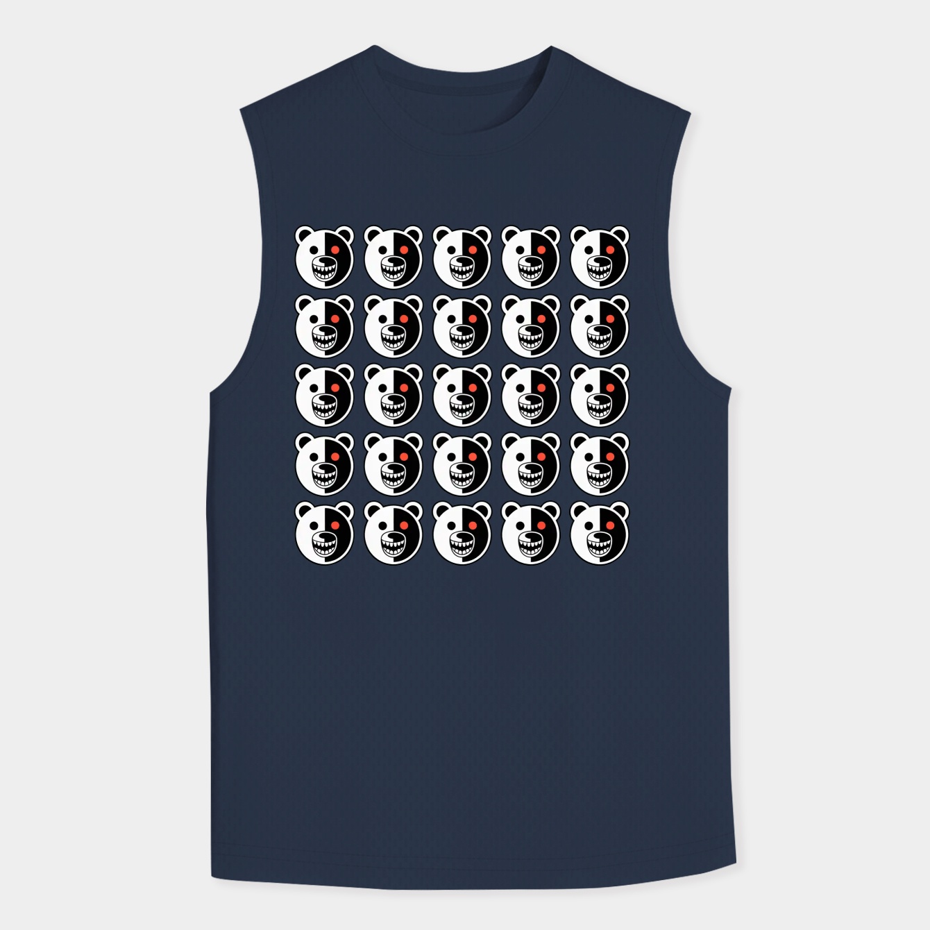 Monokuma Bear Face Pattern Men's Tank Top