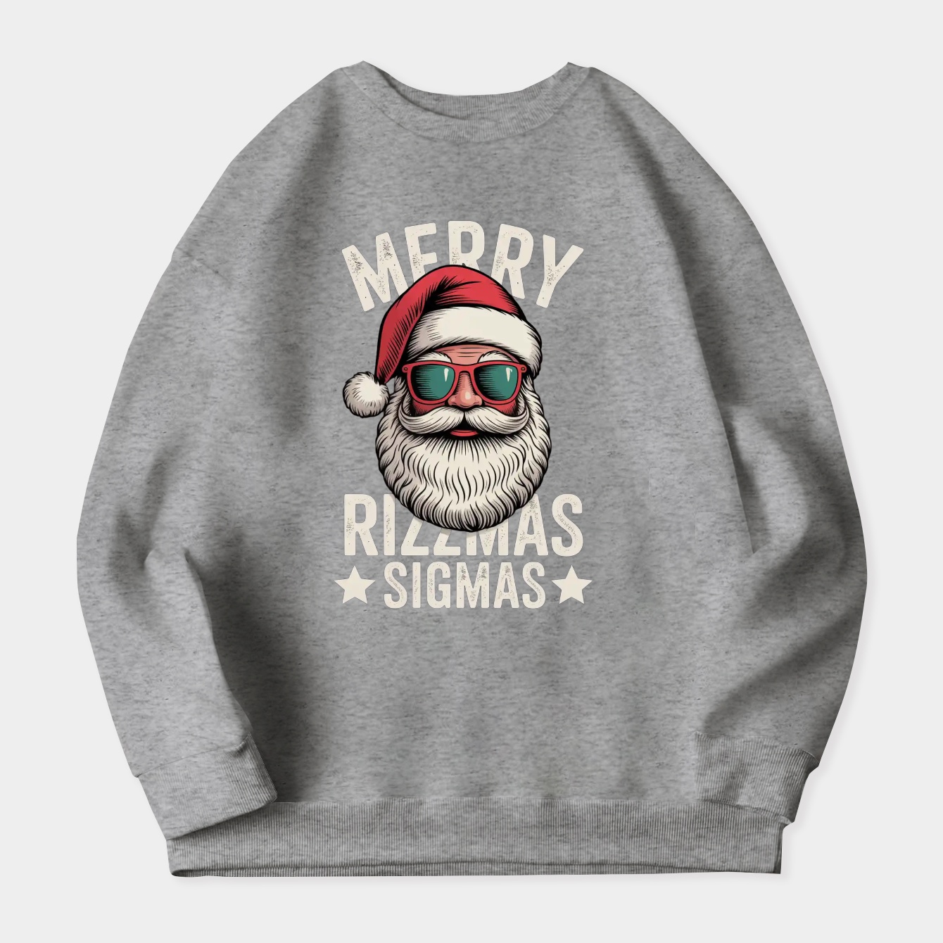 Merry Rizzmas Sigmas Funny Santa X-Mas Christmas Santa Claus Women's Plus Size Sweatshirt