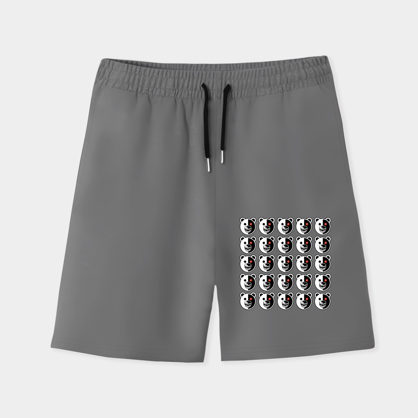 Monokuma Bear Face Pattern Men's Quick-Dry Athletic Shorts
