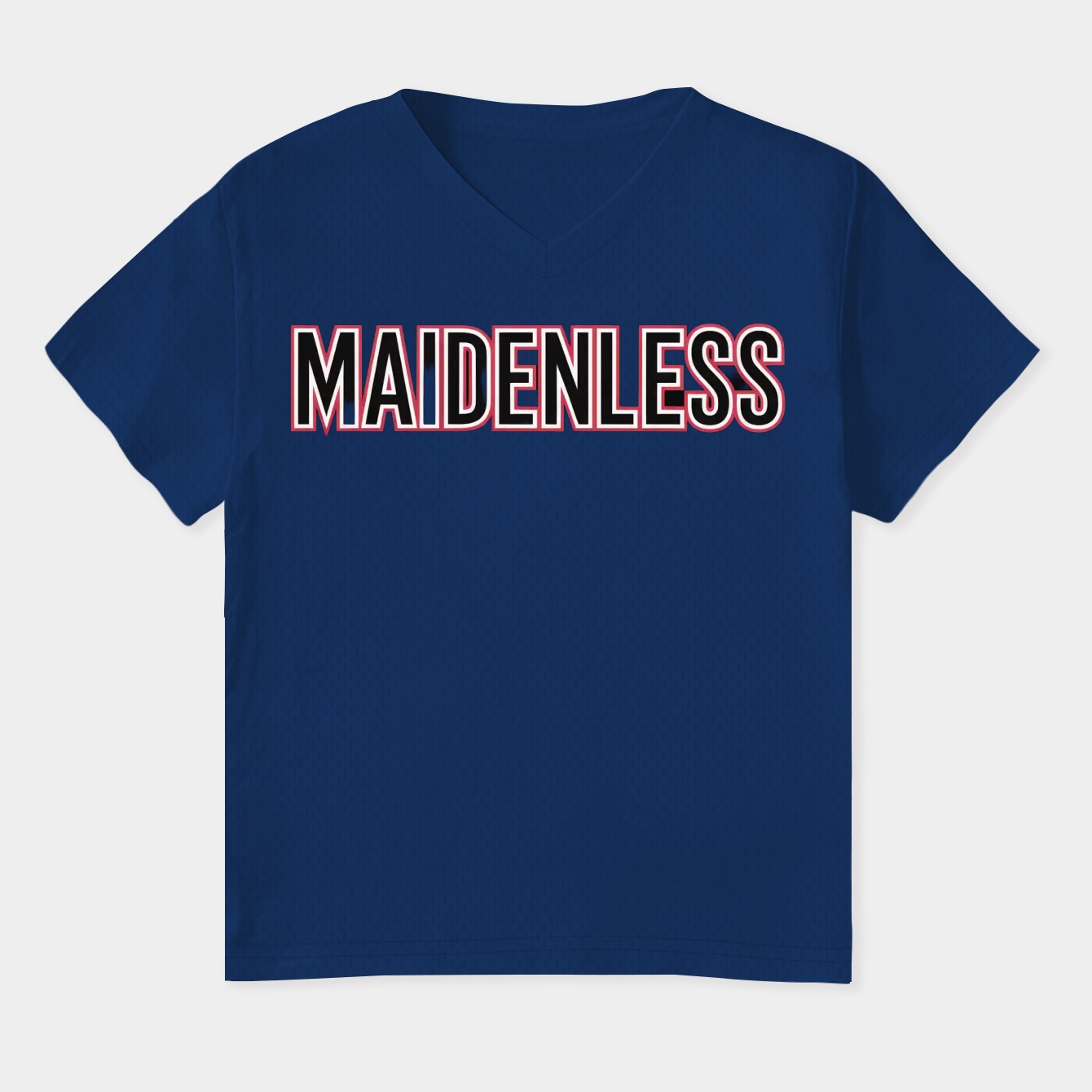 Maidenless Bold Red Text Women's Plus Size V-Neck T-Shirt