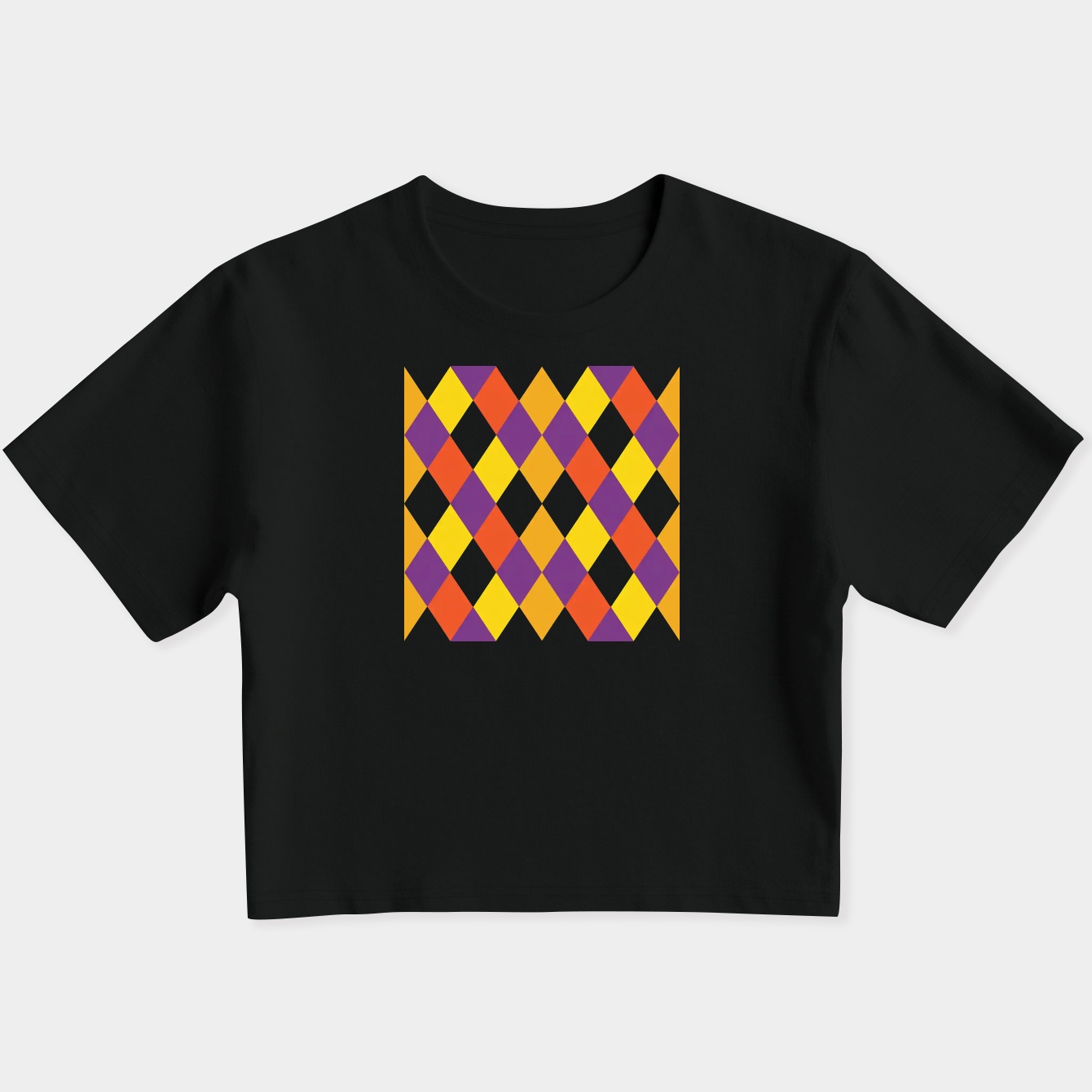 4-Colour Repeating Diamond Pattern 1 Women's Slim Fit Baby Tee