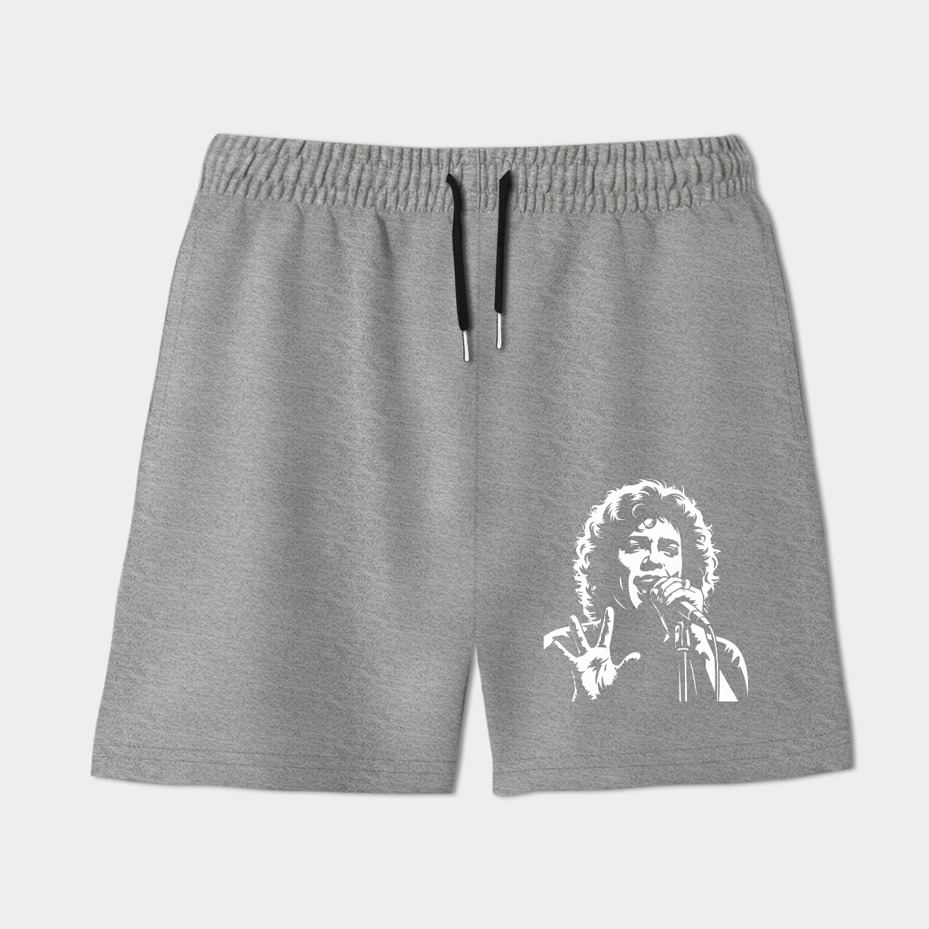 Retro Rock Singer Black and White Art Women's Shorts