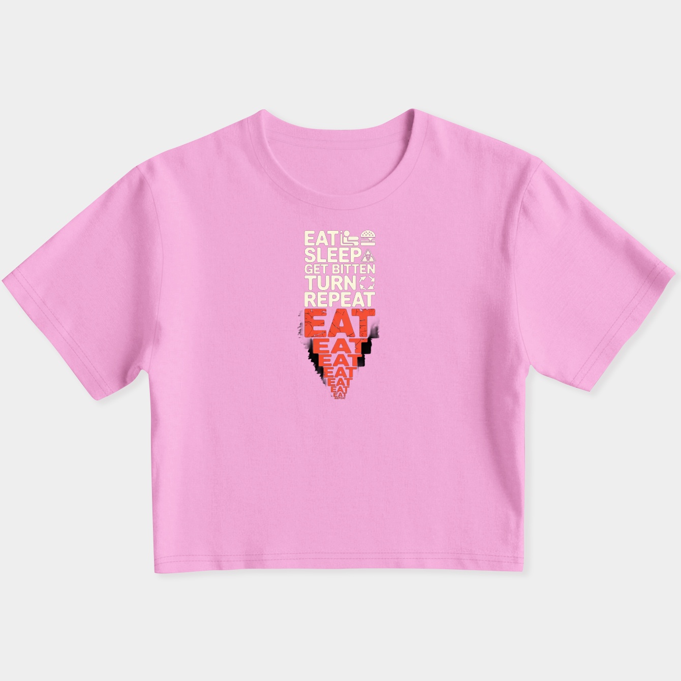 repEAT v2 distressed Women's Slim Fit Baby Tee