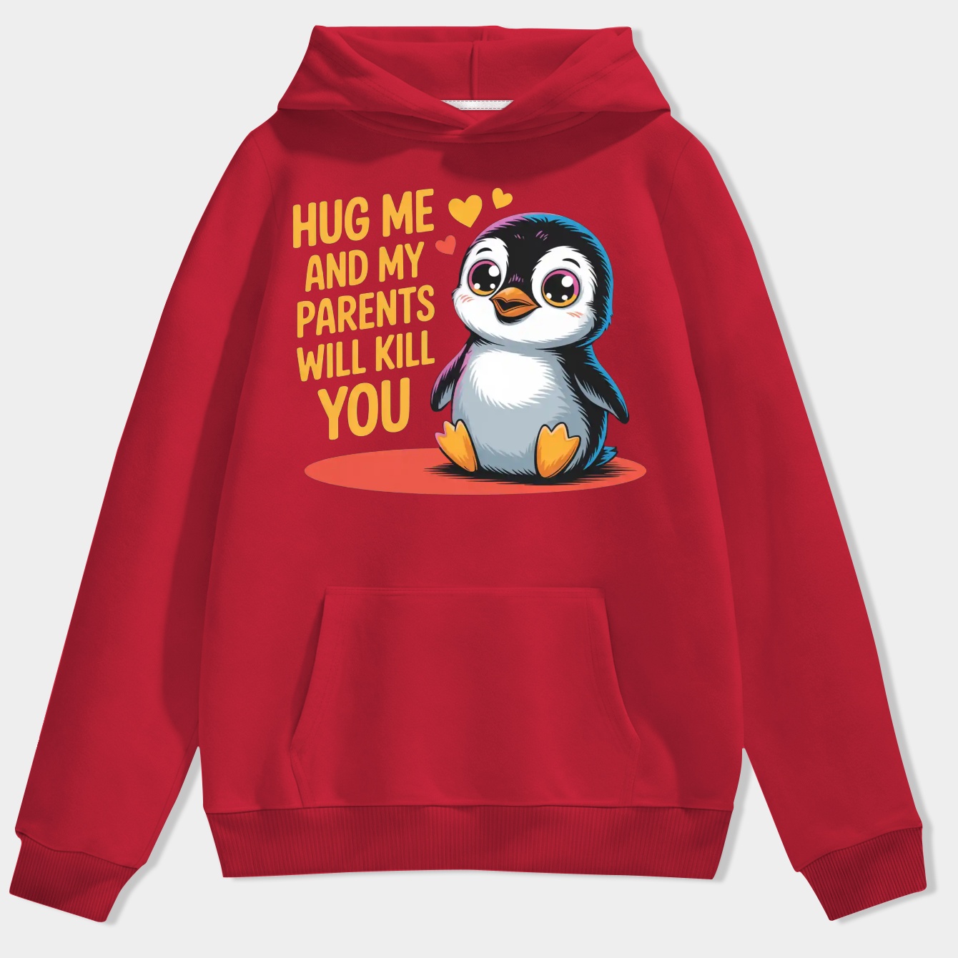 PENGLING Cute Penguin Warning Men's Hoodie