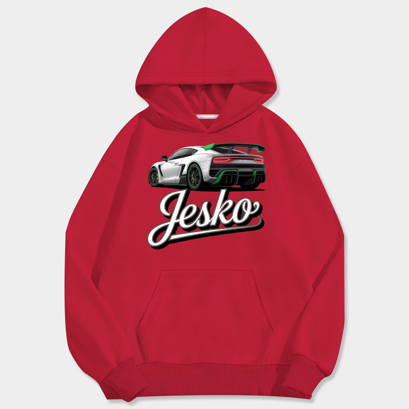 Jesko Hypercar Rear View Men's Big & Tall Hoodie