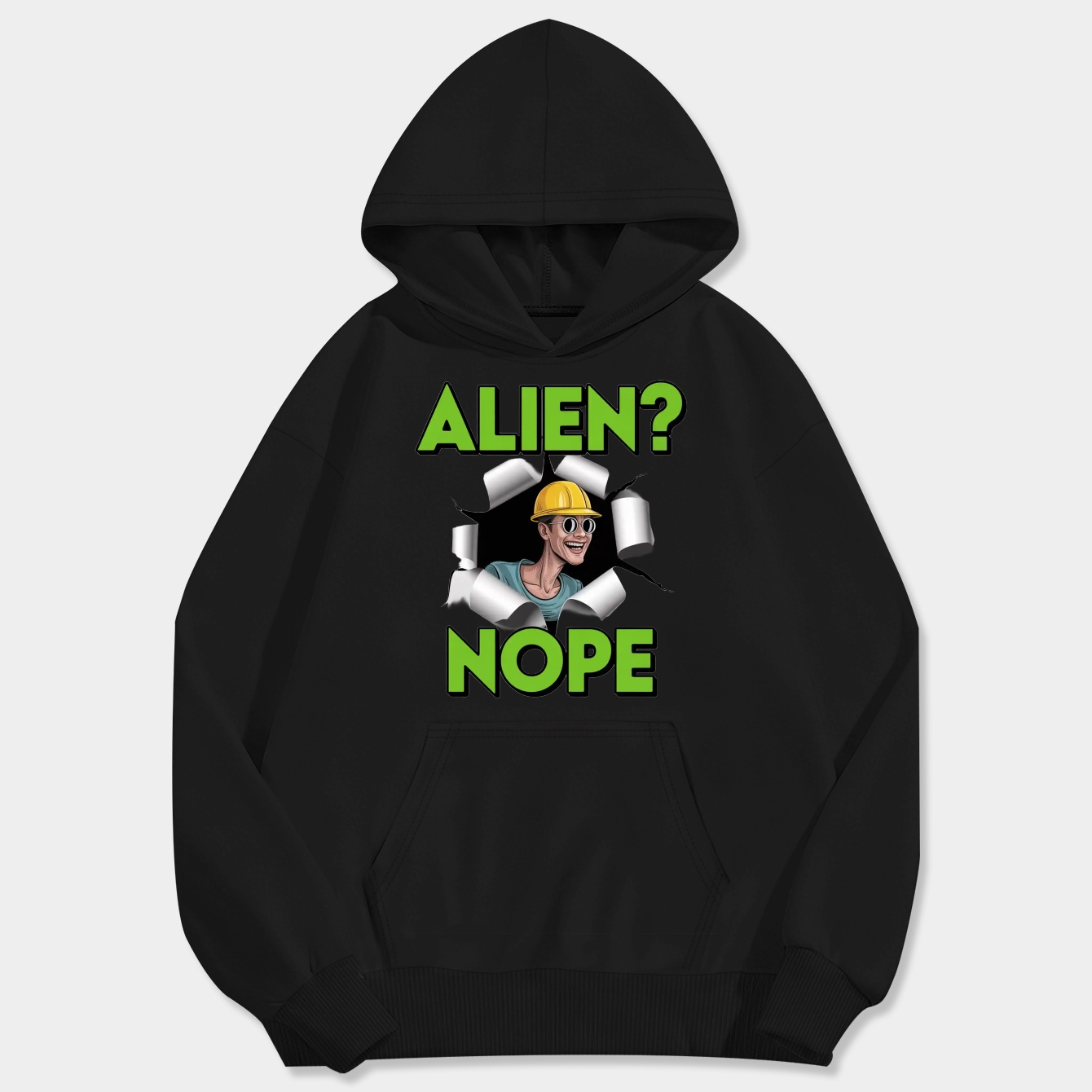Alien? Nope Engineer TF2 Men's Big & Tall Hoodie
