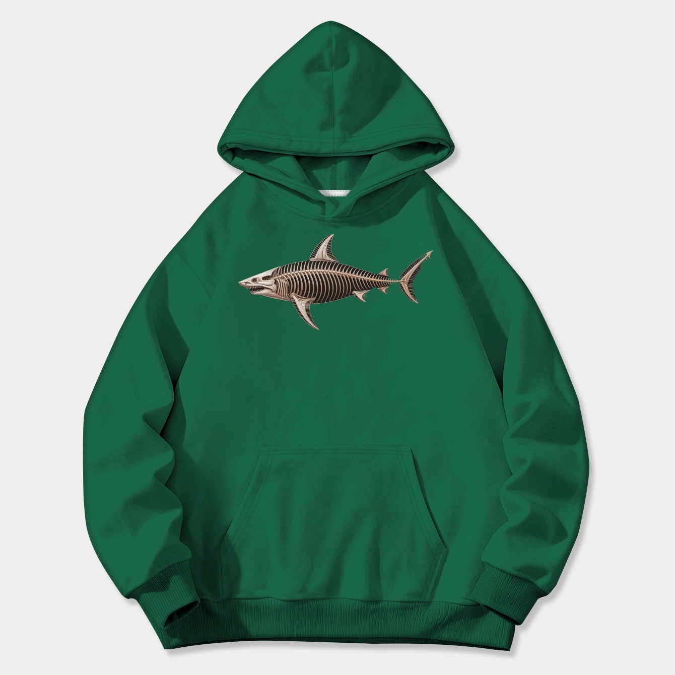 Bone Shark Skeleton Design Women's Plus Size Hoodie