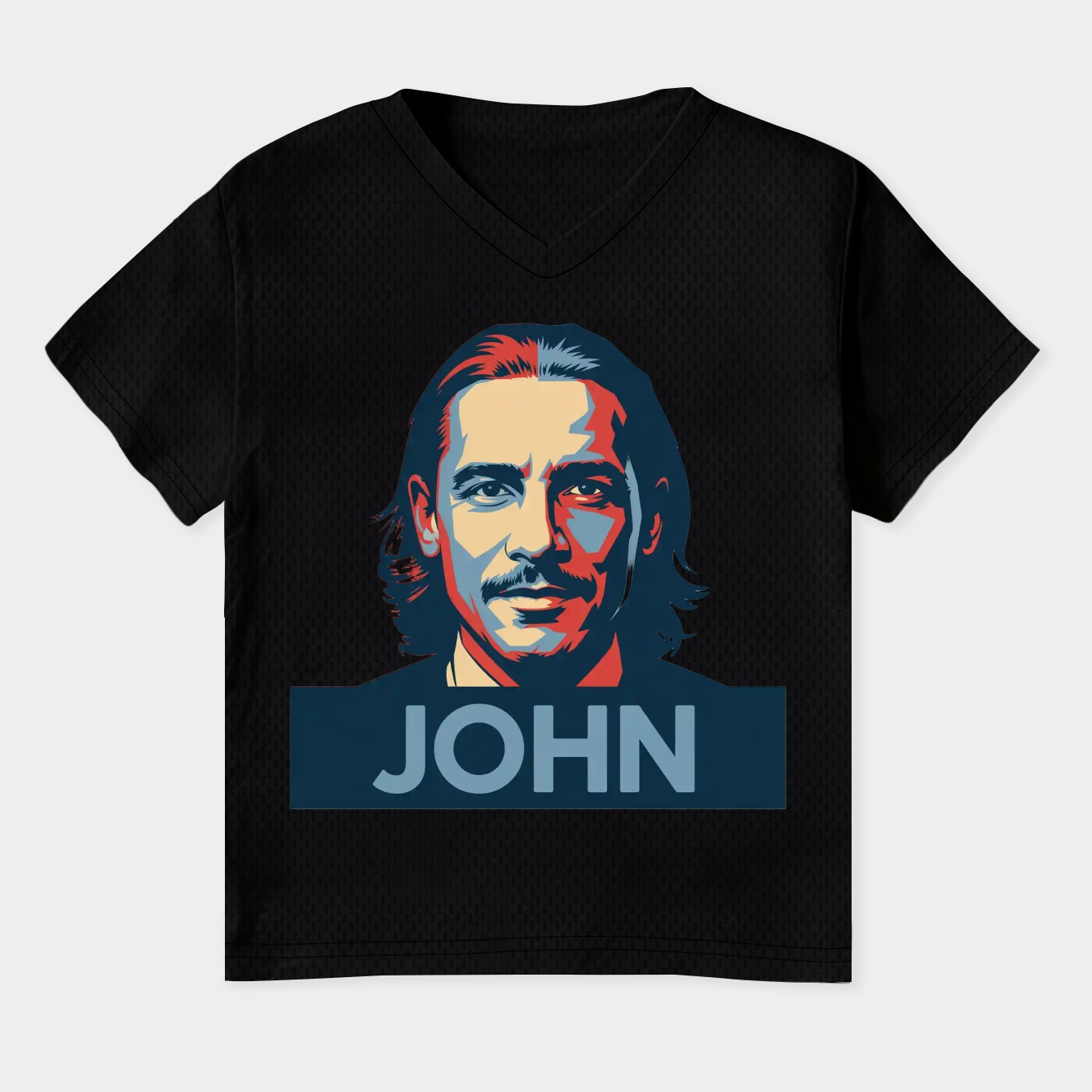 John Pop Art Portrait Poster Women's Plus Size V-Neck T-Shirt