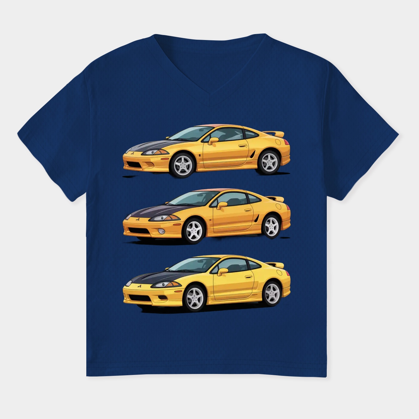 Yellow Mitsubishi Eclipse 3g Women's Plus Size V-Neck T-Shirt