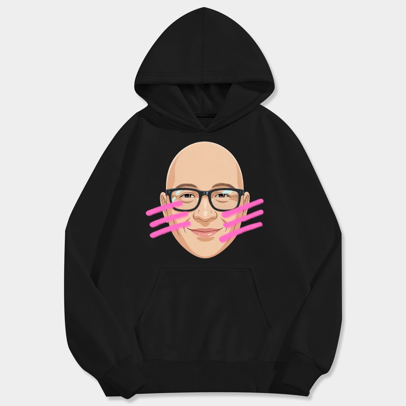 Derek Sama Blush Glasses Men's Big & Tall Hoodie
