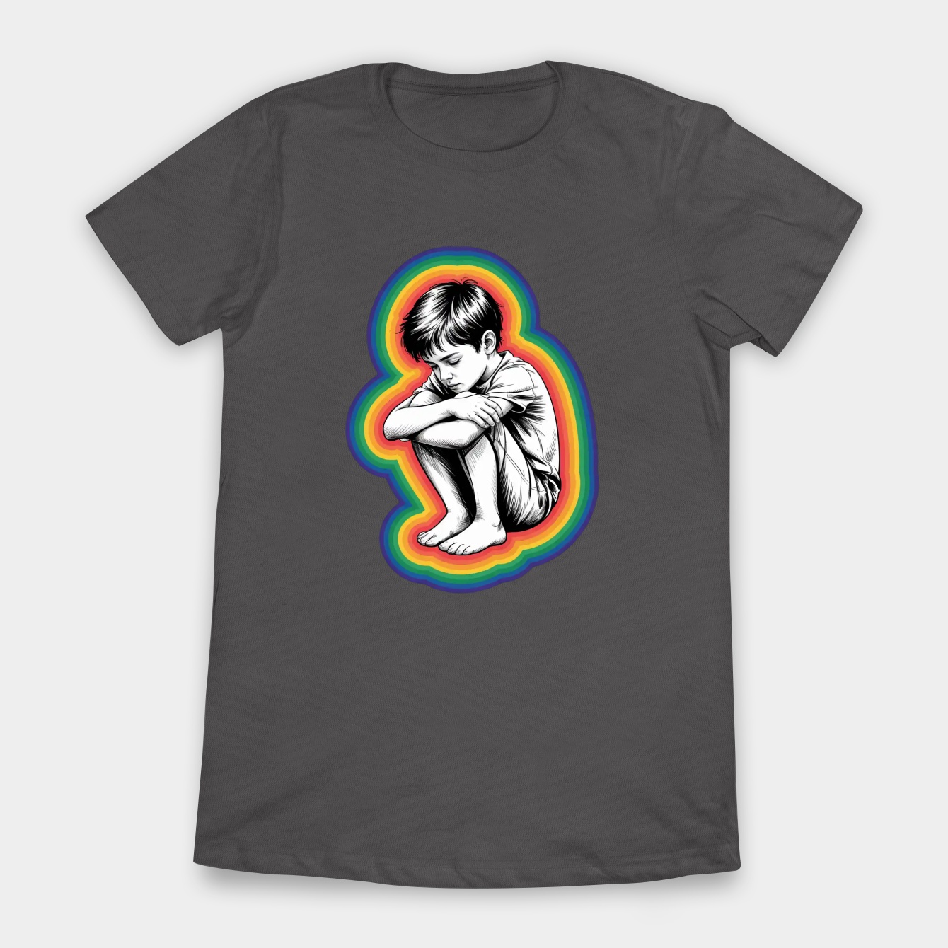Kid Version Rainbow Outline Women's T-Shirt