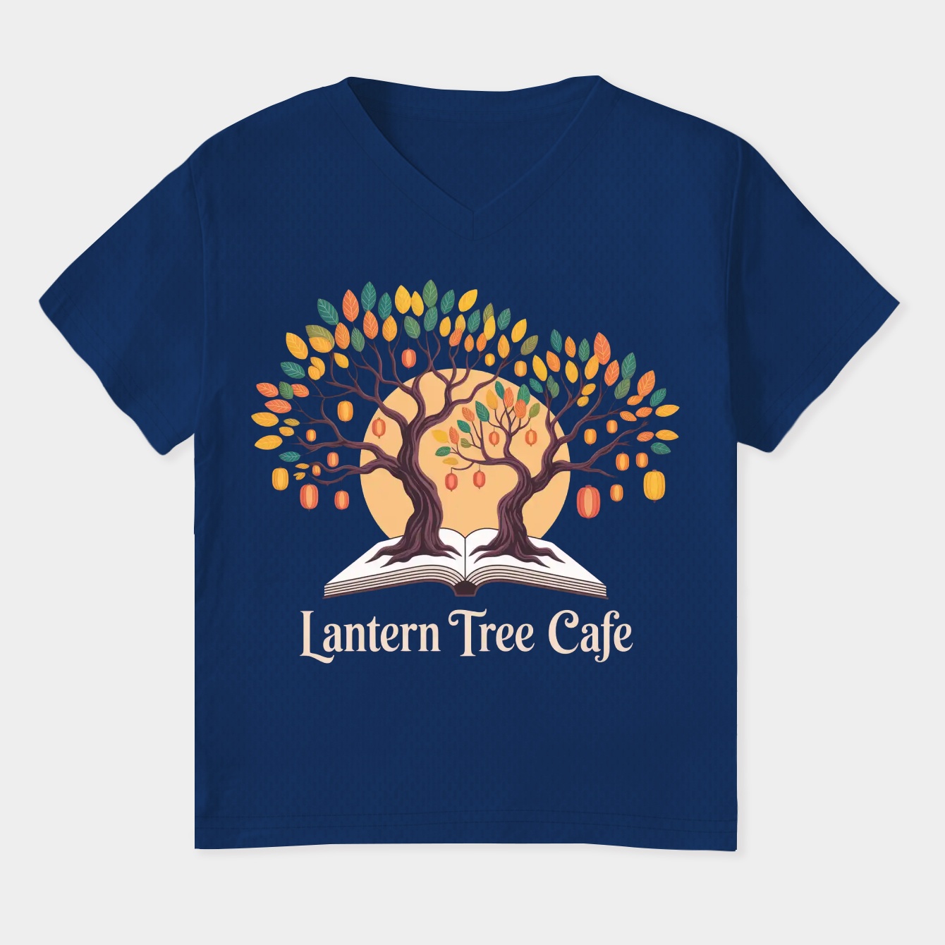 Lantern Tree Cafe Women's Plus Size V-Neck T-Shirt