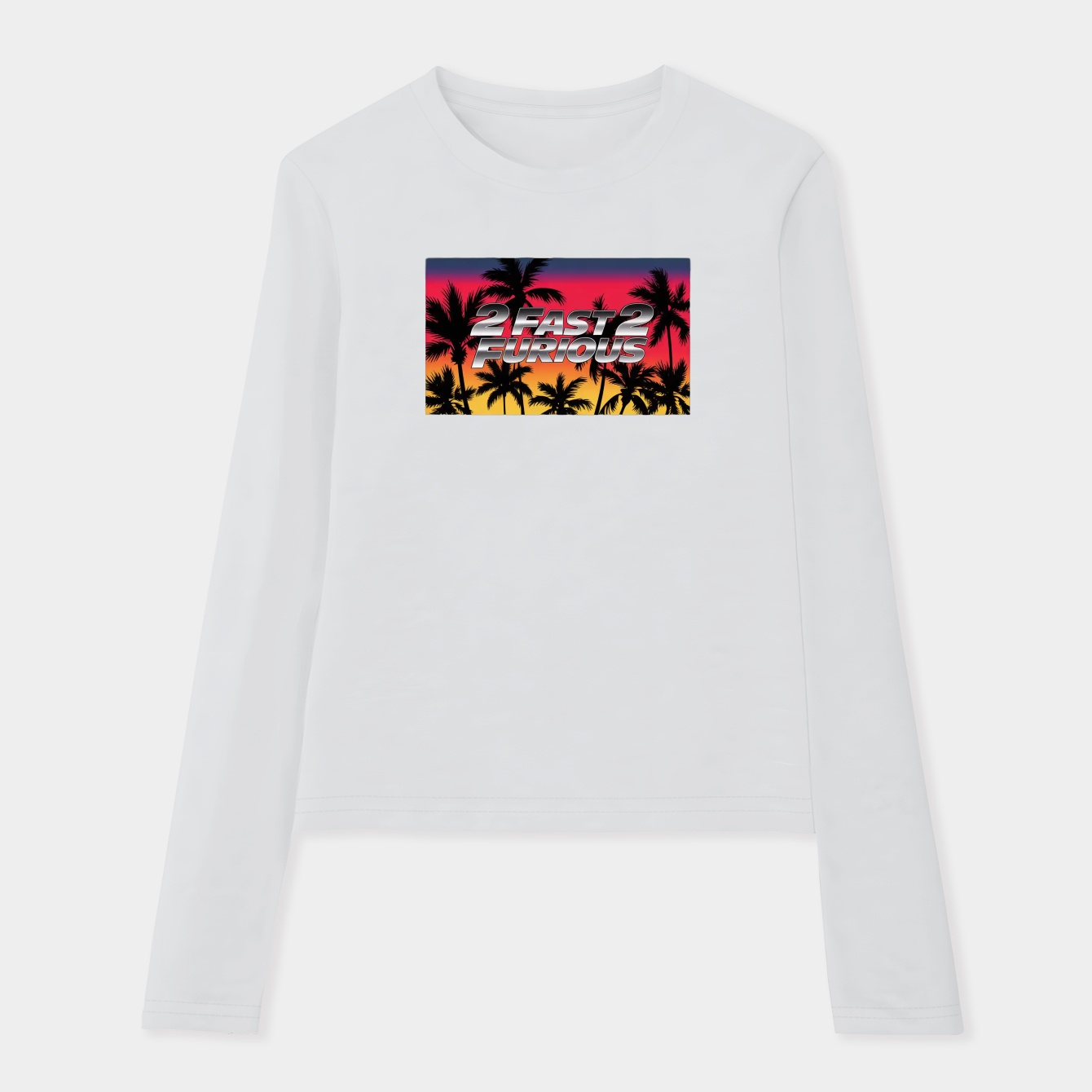 F&F D02 Sunset Palms Women's Soft Long Sleeve T-Shirt